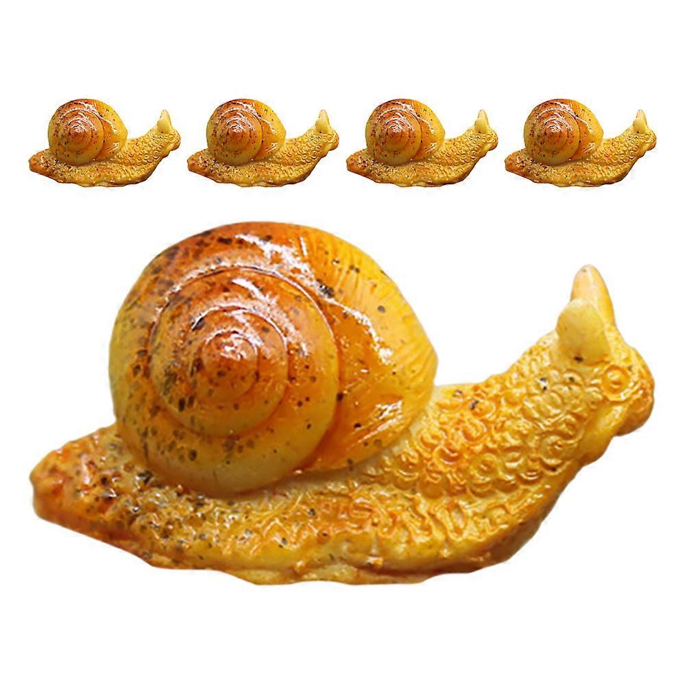 Indoor Decor Snail Figurine Miniature Snail Ornament Compact Shape Simple and Classic Design 5Pcs