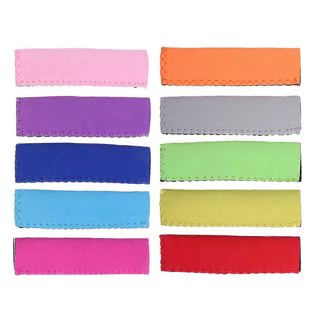 Neoprene Popsicle Bags Ice Insulator Sleeves Reusable Protective Holder Assorted Color 15.00X4.00X0.50CM Cold Insulation 10Pcs