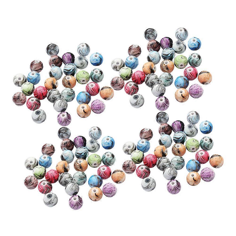DIY Crafts Resin Beads Round Loose Beads for Costume Jewelry Making Mixed Color 10mm 100Pcs