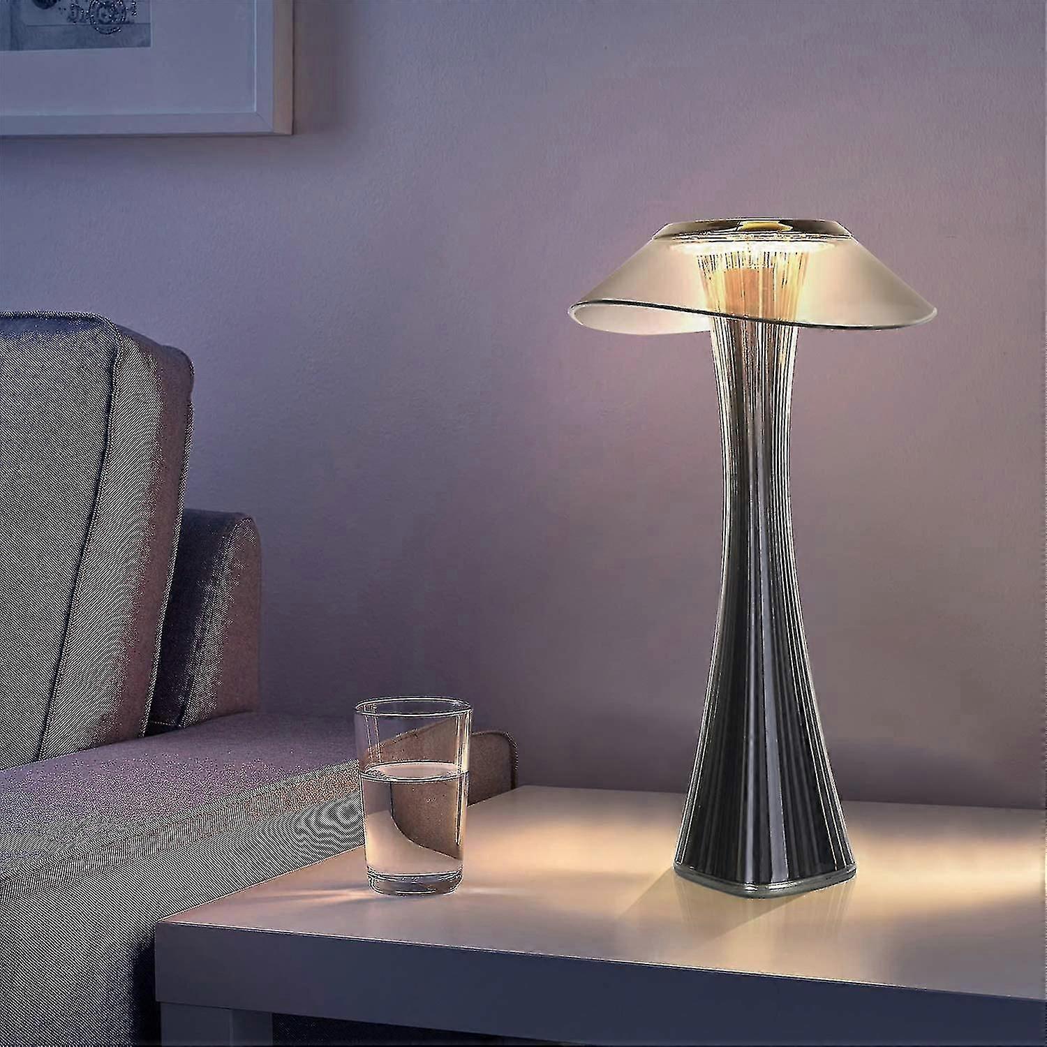 Table Lamp Rechargeable Led Touch Table Lamp - Dimmable Titanium Usb Bedside Lamp 3w Cordless