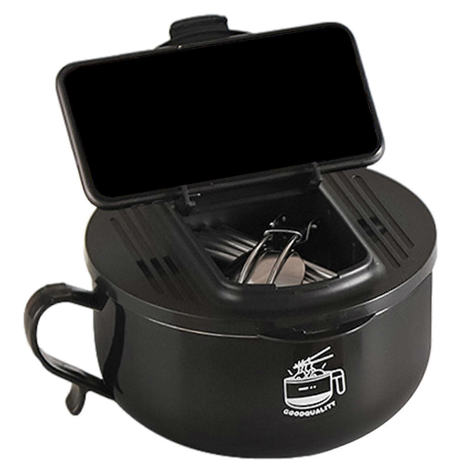 Instant noodle bowl, portable 1000 ml soup bowl, microwave with lid, BPA ramen maker (3.54 inches)