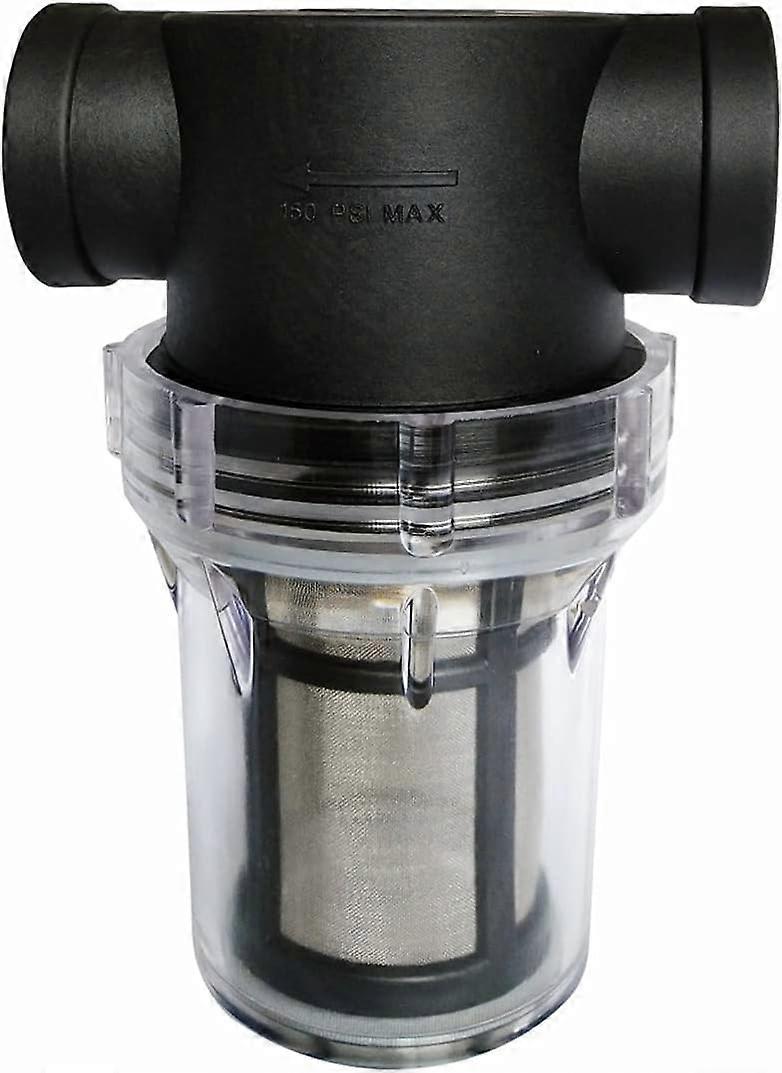 Pipeline Water Pump Filter 3/4" with 100 Mesh Stainless Steel Screen, Inline Mesh Filter for Garden Watering