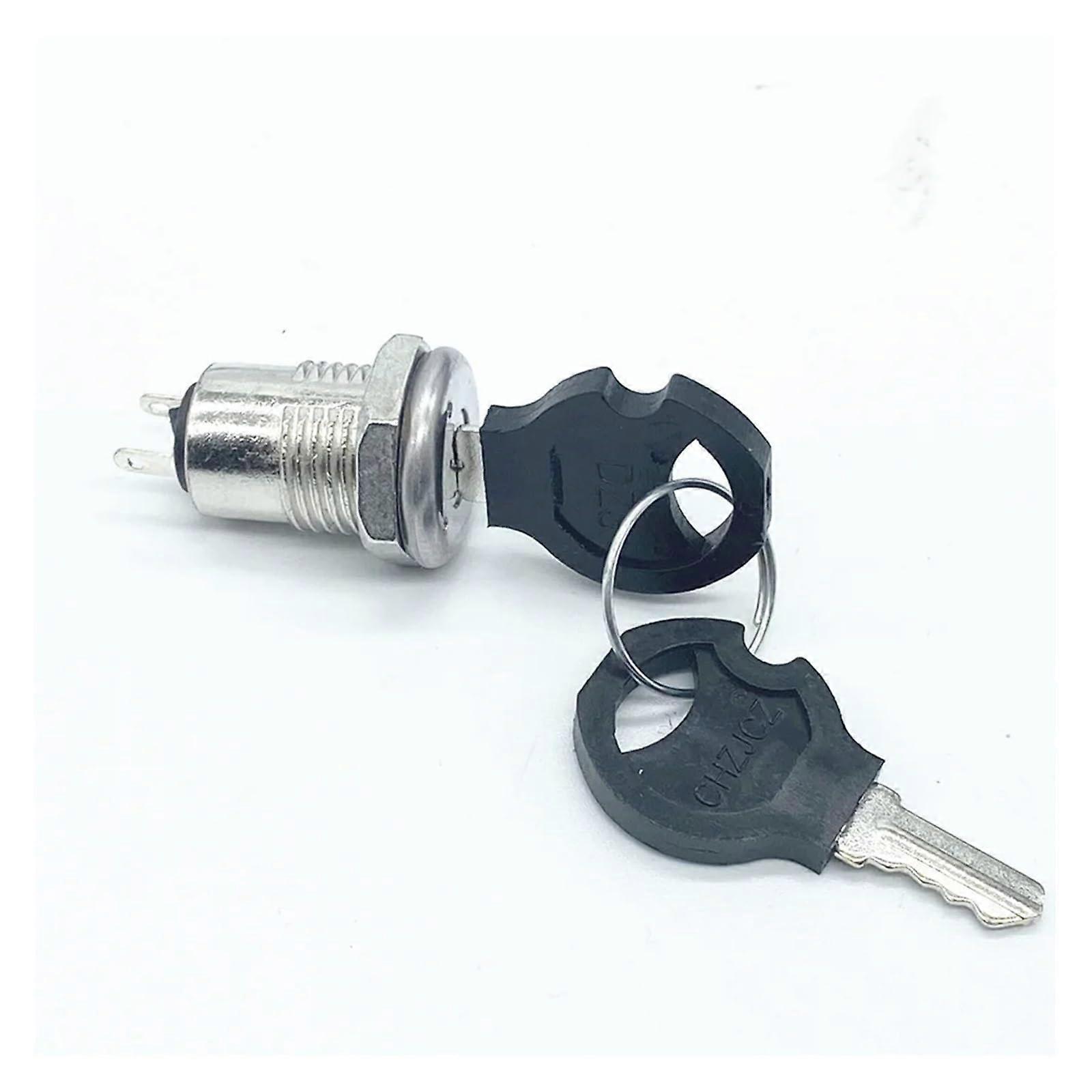 12 mm Zinc Alloy Electronic Key Switch On Off Lock Switch Phone Lock Security Power Switch Terminals 2 Keys 2 Position Ref: 2777