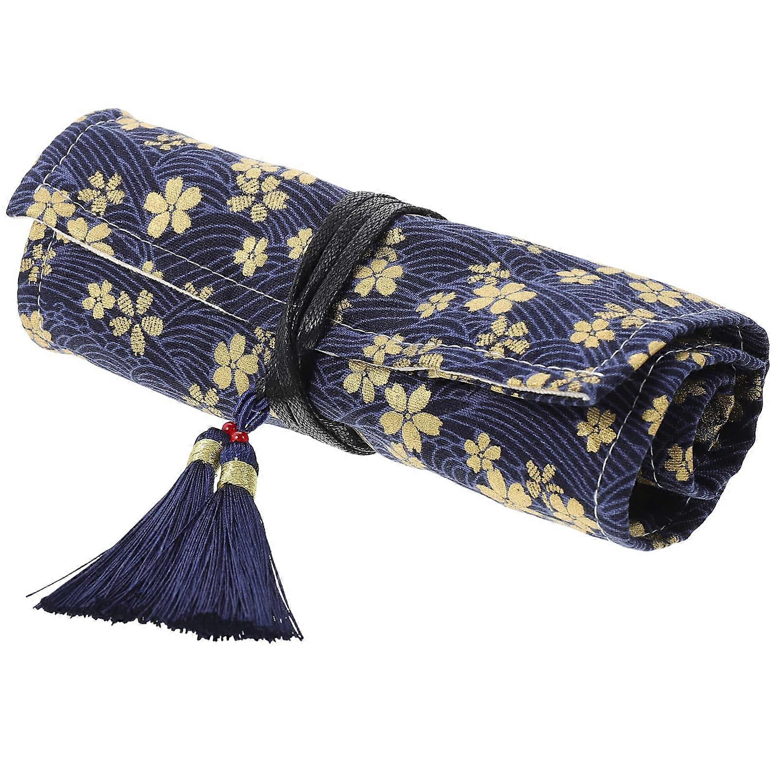 Crochet Hook Roll Up Case, Foldable Knitting Storage Bag, 39.5 x 18 cm Organizer for Crochet Hooks and Accessories