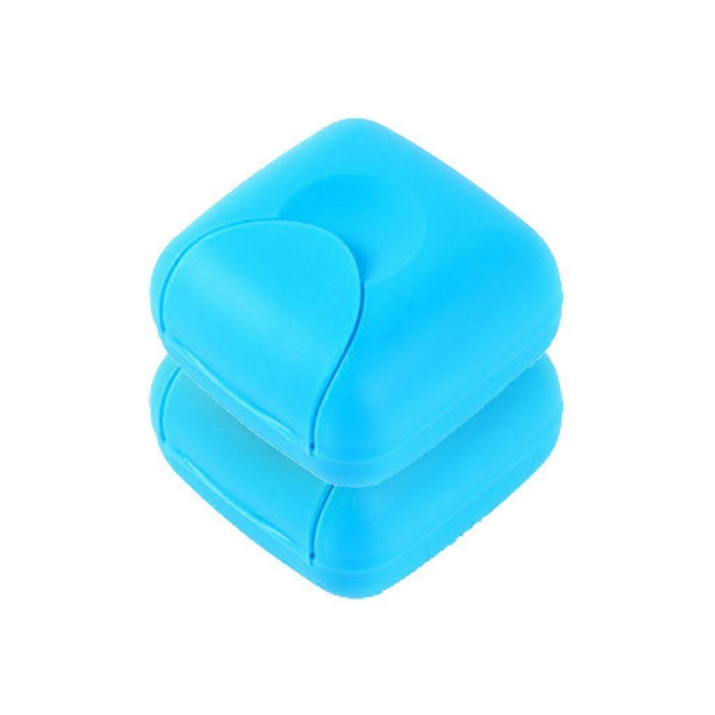 Soap Box Holder, 2 Pack Soap Dish Soap Saver Case Container for Bathroom Camping Gym, Blue, Small