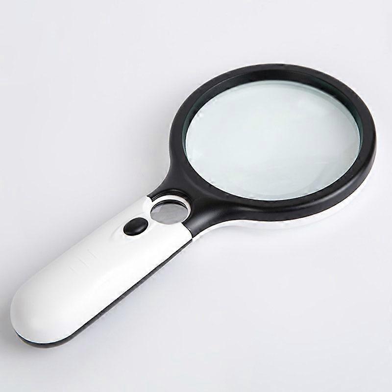 Black and white magnifying glass with 3x 45x light, illuminated reading magnifier