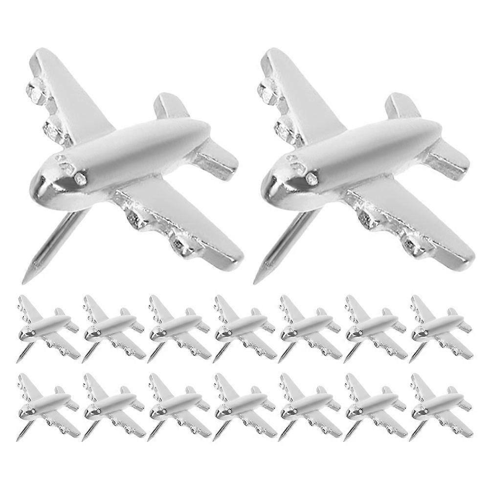 24個の飛行機の押しピン、コルクボード用の金属画鋲、フォトウォール、マップピンボード、教室、オフィス、トラベルディスプレイ用の装飾画鋲
