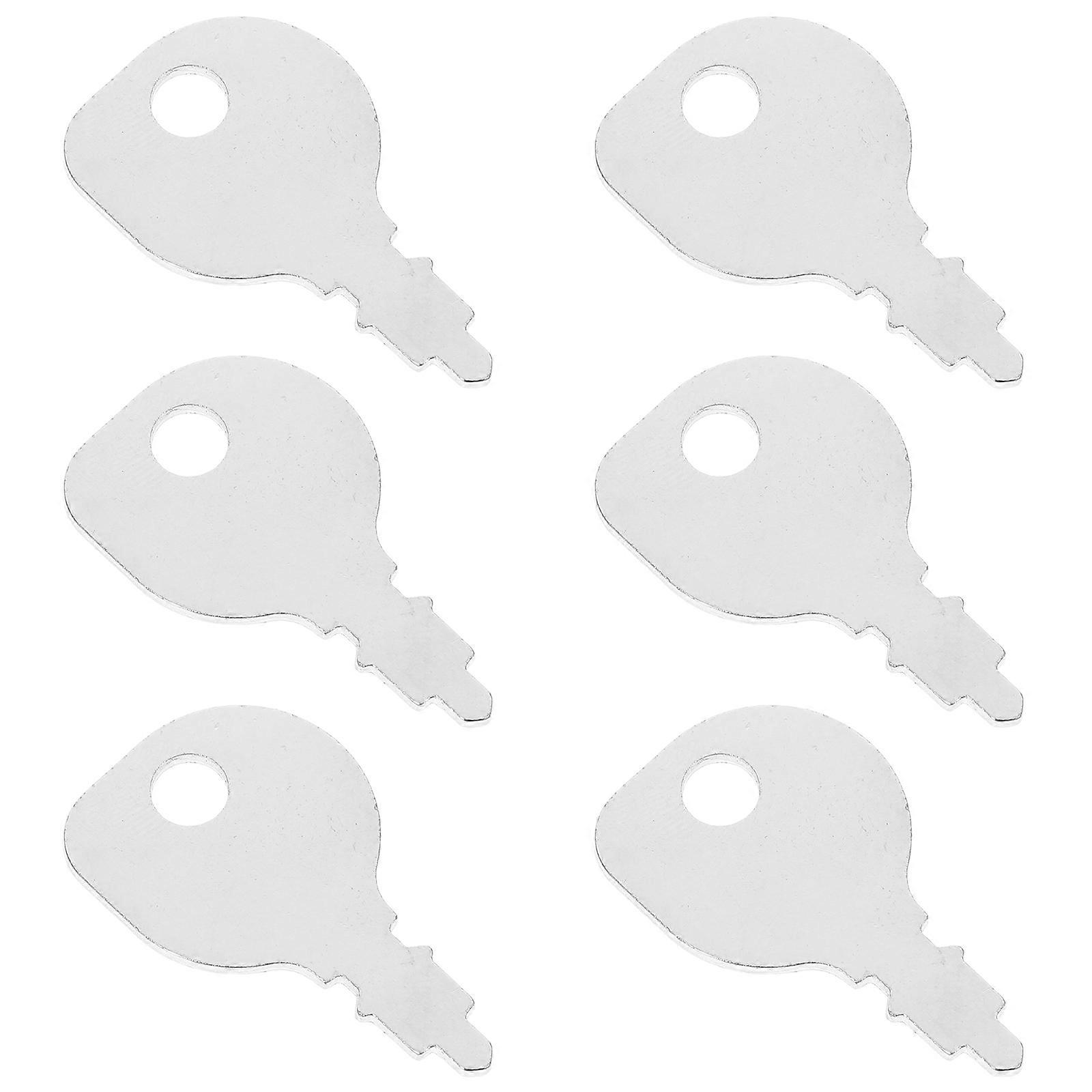 6pcs Universal Lawn Mower Ignition Starter Keys for Tractor & Equipment Replacement Silver Iron Key Set