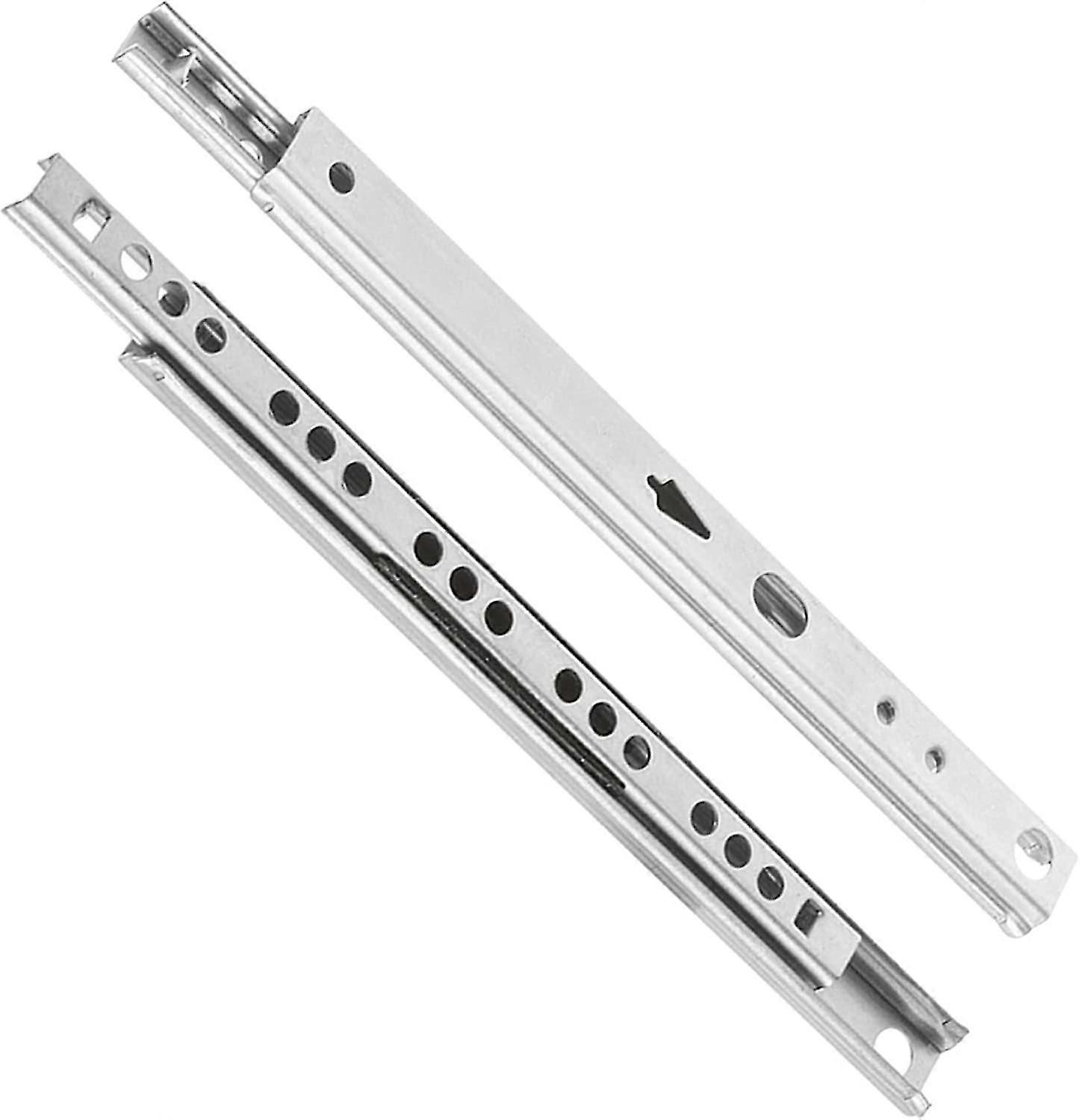 2 X (1 Pair) Kitchen Sliding Drawer Slides - Galvanized Steel Sectional Extended Slides H:17mm/W:246mm