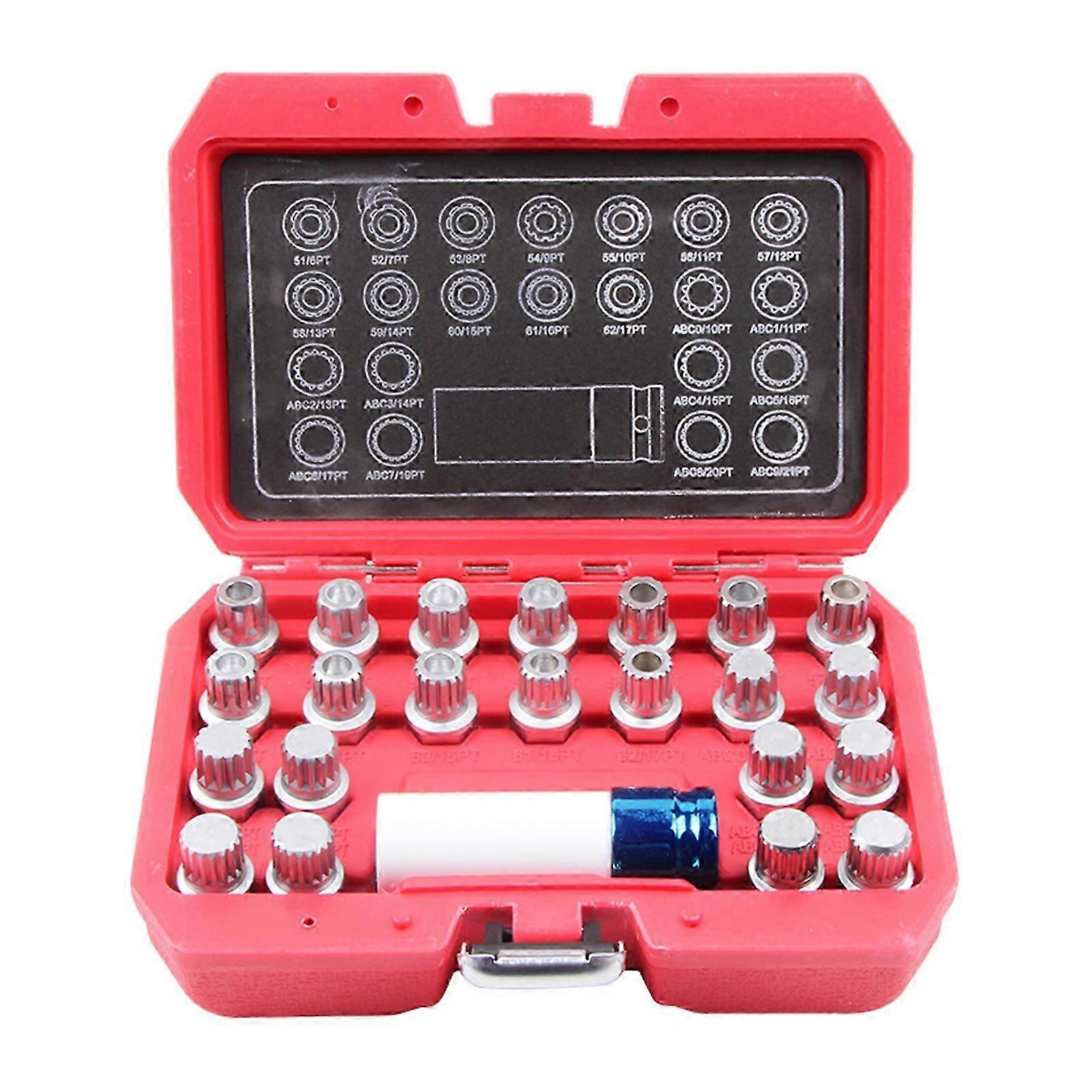 Multifunctional High Compatibility 23piece Portable Wheel Lock Nut Removal Tool Antitheft Screw Removal Set For Easy Use
