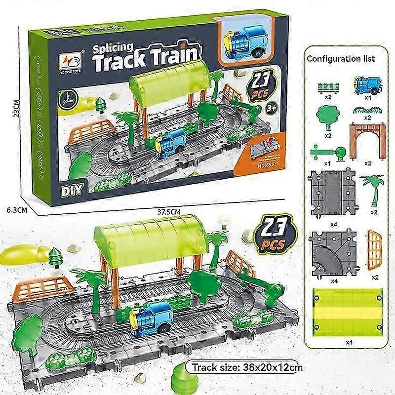 Transparent electric rails small train puzzle DIY assembly and insertion rail children's electric puzzle track vehicle