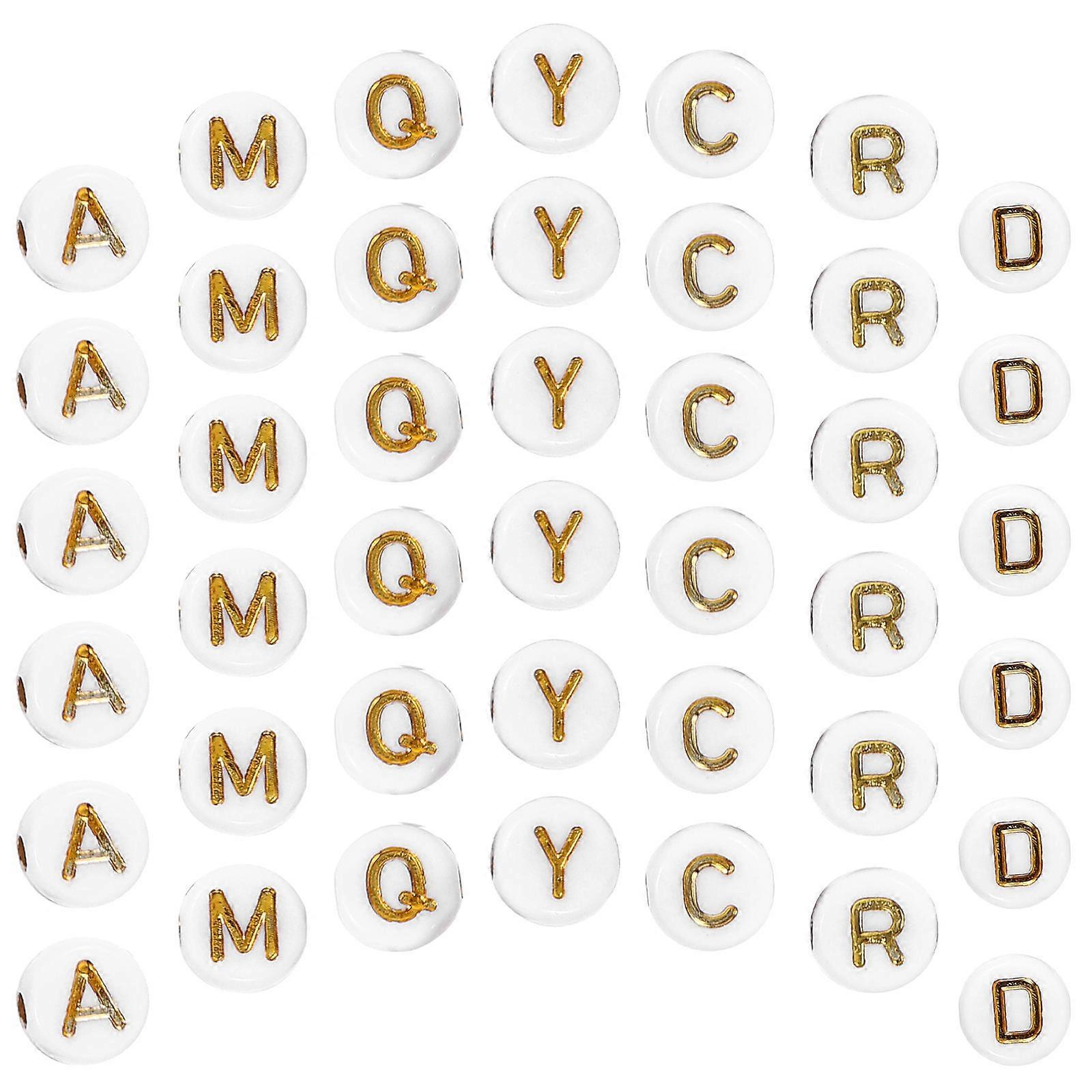 バルクレタービーズカラフルなレタービーズラウンドルーズビーズDIY愛好家プレゼントアクセサリー0.7X0.4cm 500個