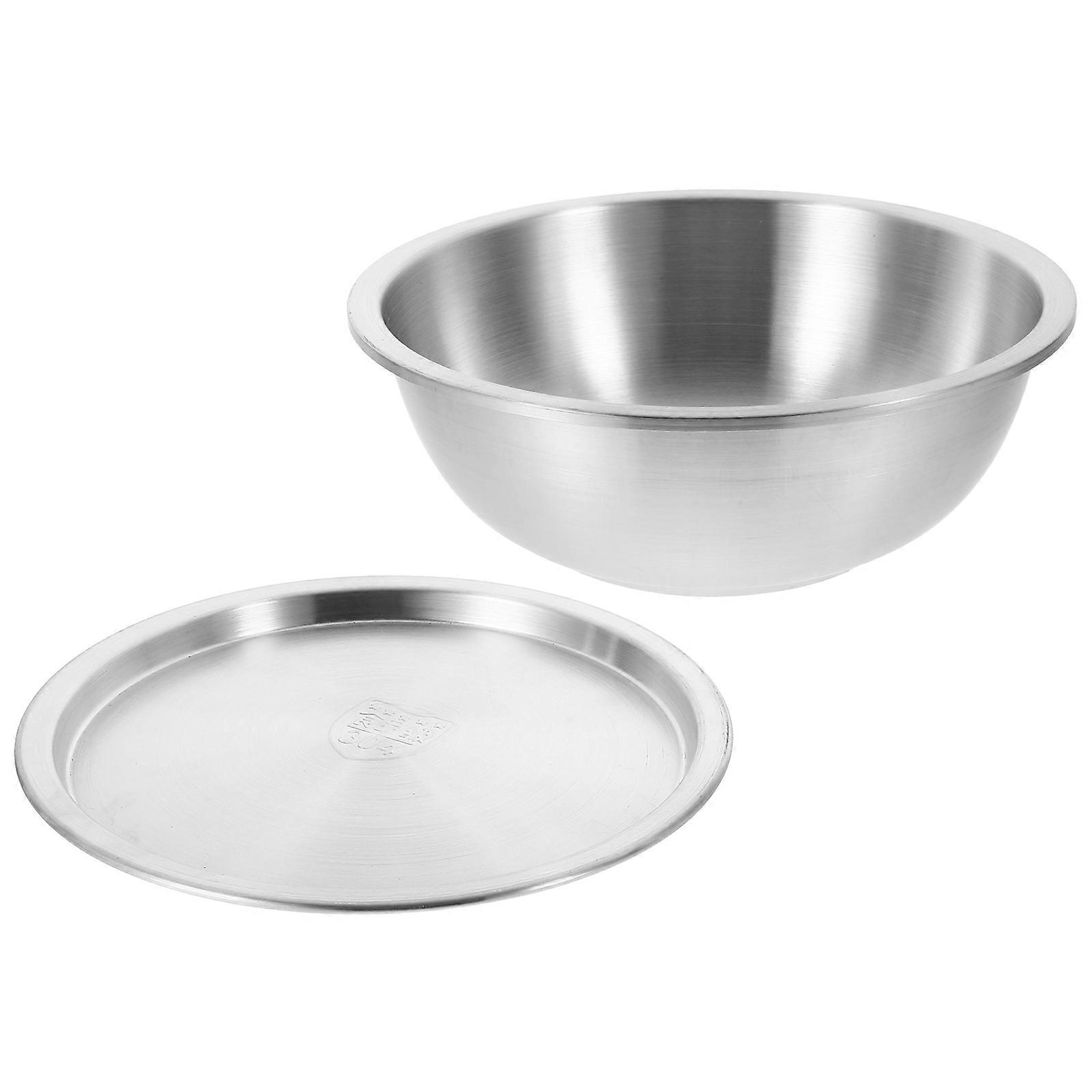 Metal Mixing Bowls With Lids Vegetable Washing Flat Bottom Practical Design 1Basin