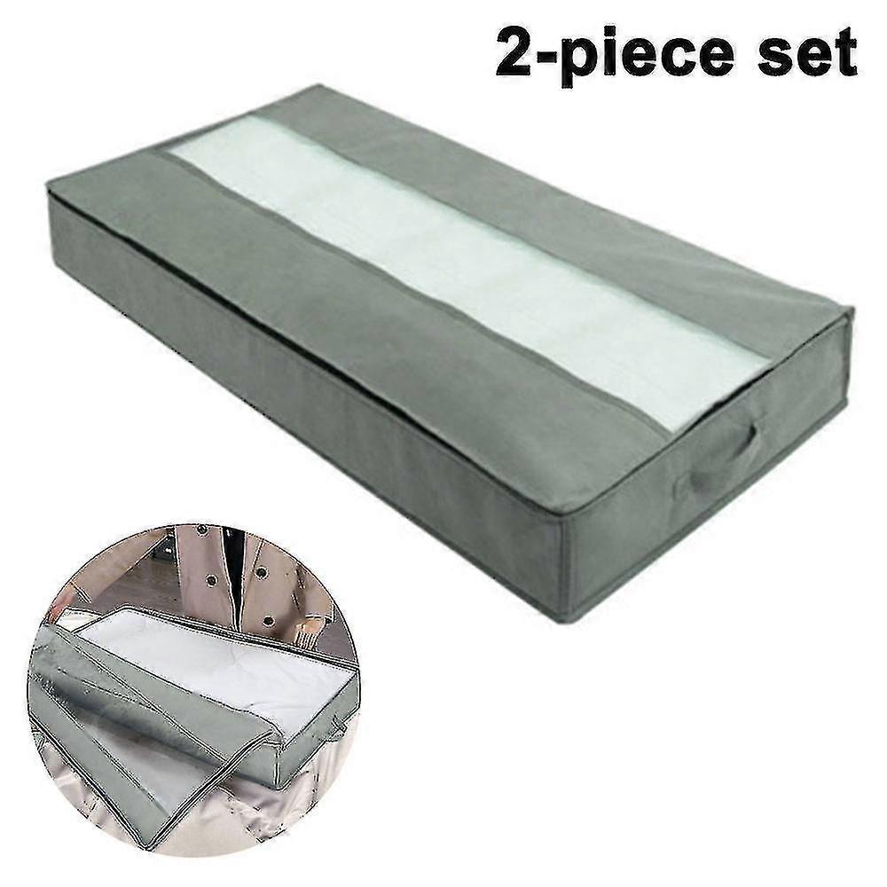 2 Pack Underbed Storage Bag Organizer, Durable Fabric Blanket Holder