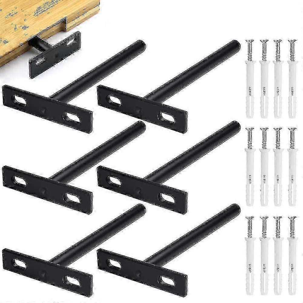 4pcs/6pcs Floating Shelf Bracket, Metal Invisible Shelf Bracket, Heavy Duty Hidden Shelf Bracket, Compatible with Wood Shelf Bracket 10mm p2