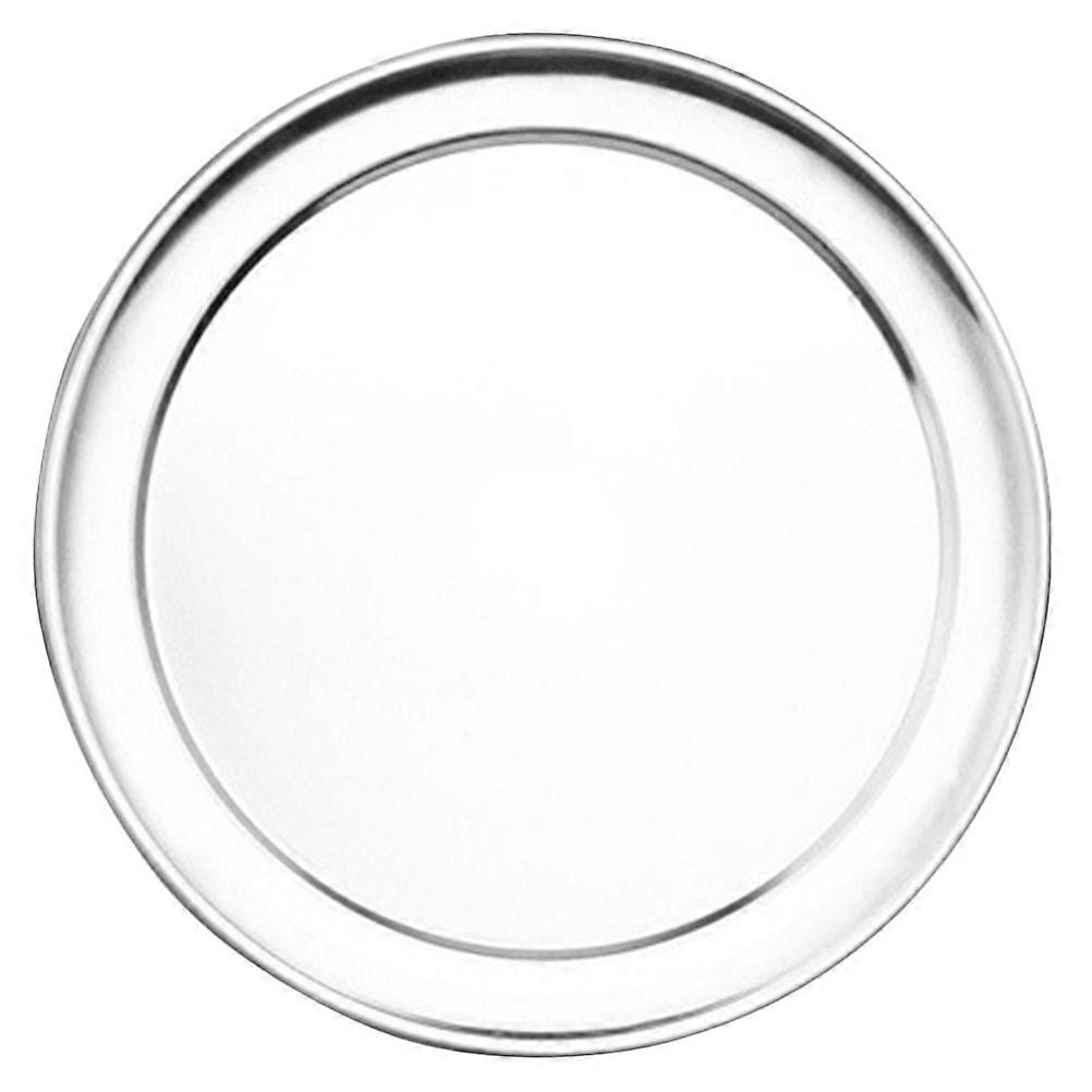 Baking Trays Multi Function Pizza Plate Home Baking Durable Coating Silver 1Pcs