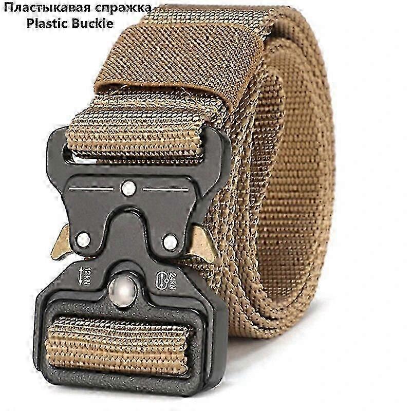 Men's Outdoor Hunting Tactical Belt with Multi-functional Buckle, High Quality Nylon Canvas Belt suitable for various brand use