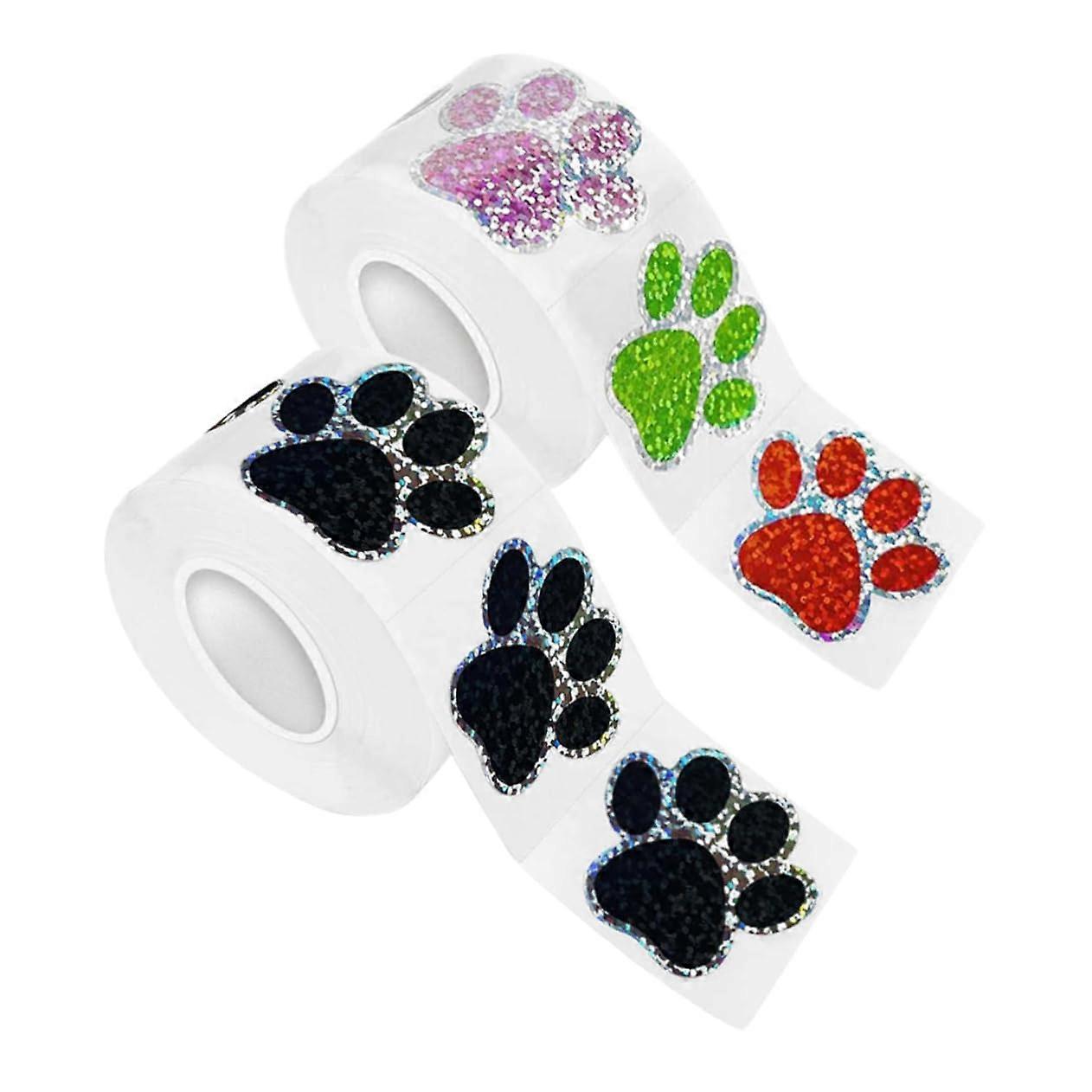 2 Rolls of SelfAdhesive Dog Paw Stickers for Decorative Art