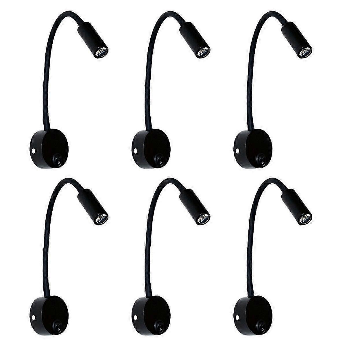 6PCS Bedside Working Study Reading Wall Lamp Sconces 3W LED Book Light for Bedroom Dormitory