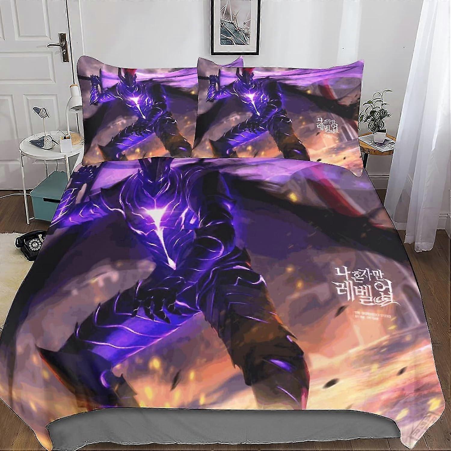 Anime Characters Duvet Cover Set with Zipper Closure, Ultra Soft Bedding Set for Bedroom