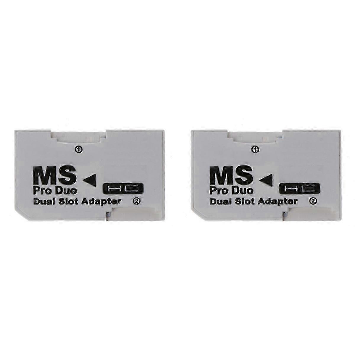 2X Micro-TF to MS Pro Card Adapter Dual Slots for Gamepad Compatibility