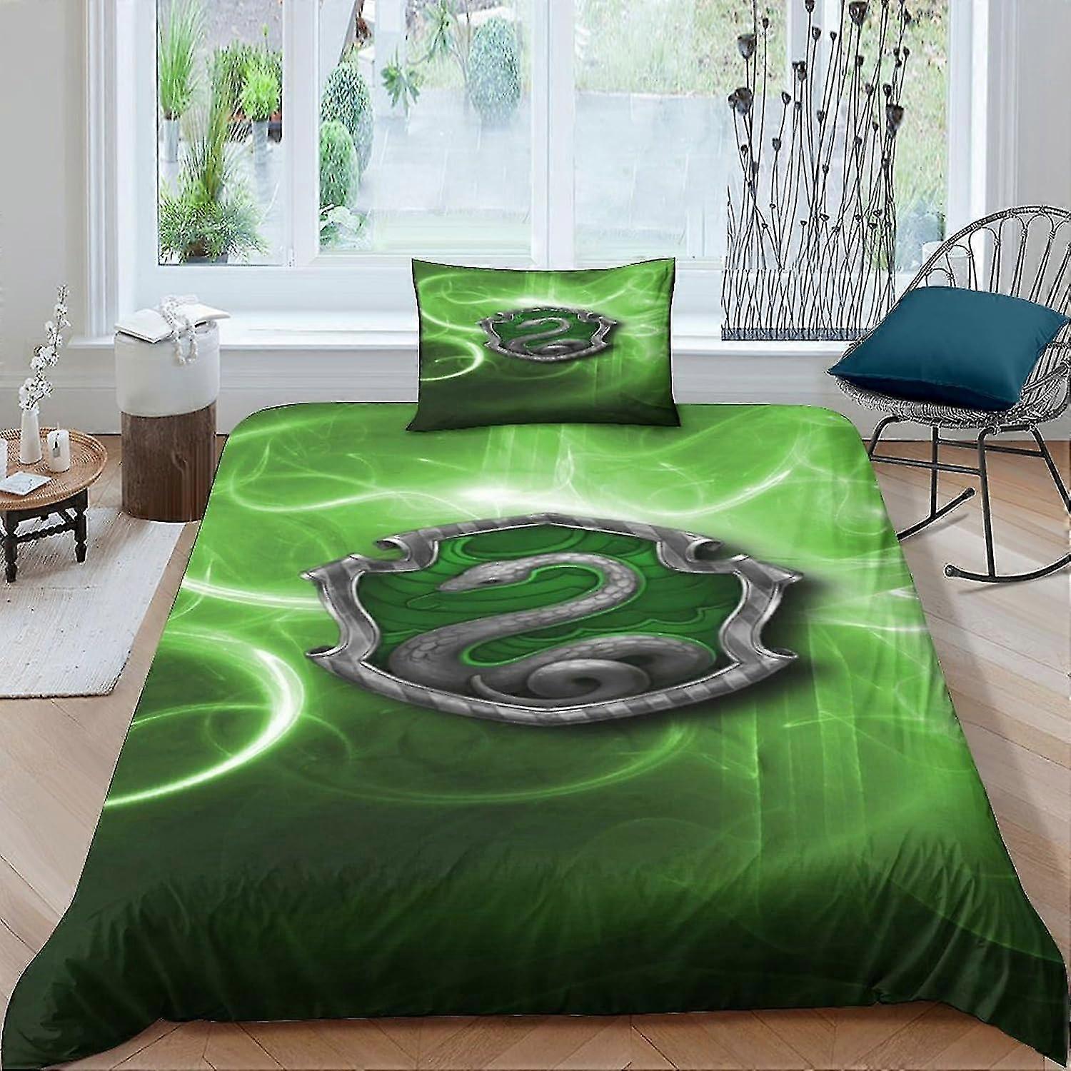 3D Printed Magic Academy Pattern Bedding Set for Kids and Adults, Duvet Cover with Pillowcases, Microfiber Cover with Zipper Closure