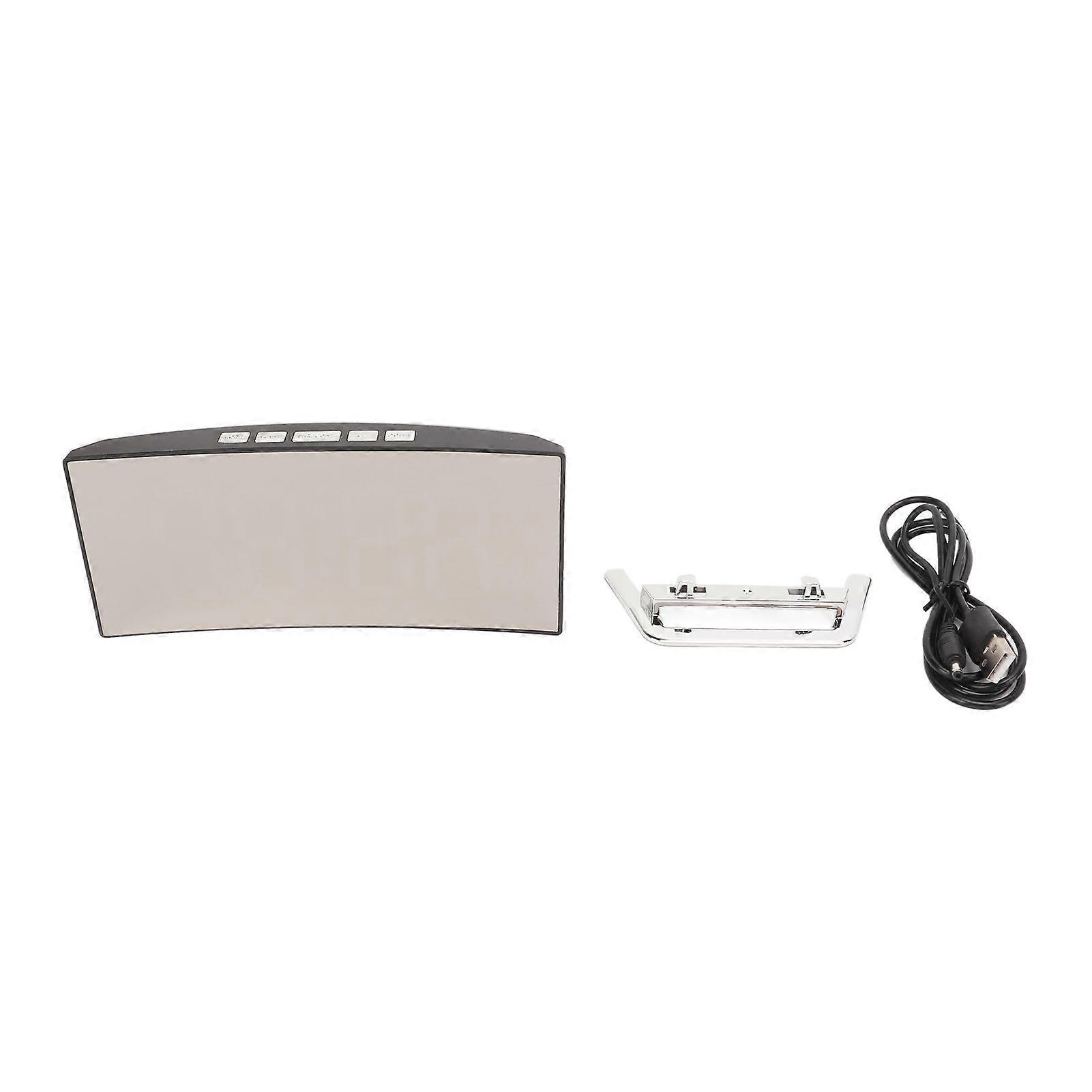 2025 Latest Model  Mirror Digital Alarm Clock Temperature Display LED Curved