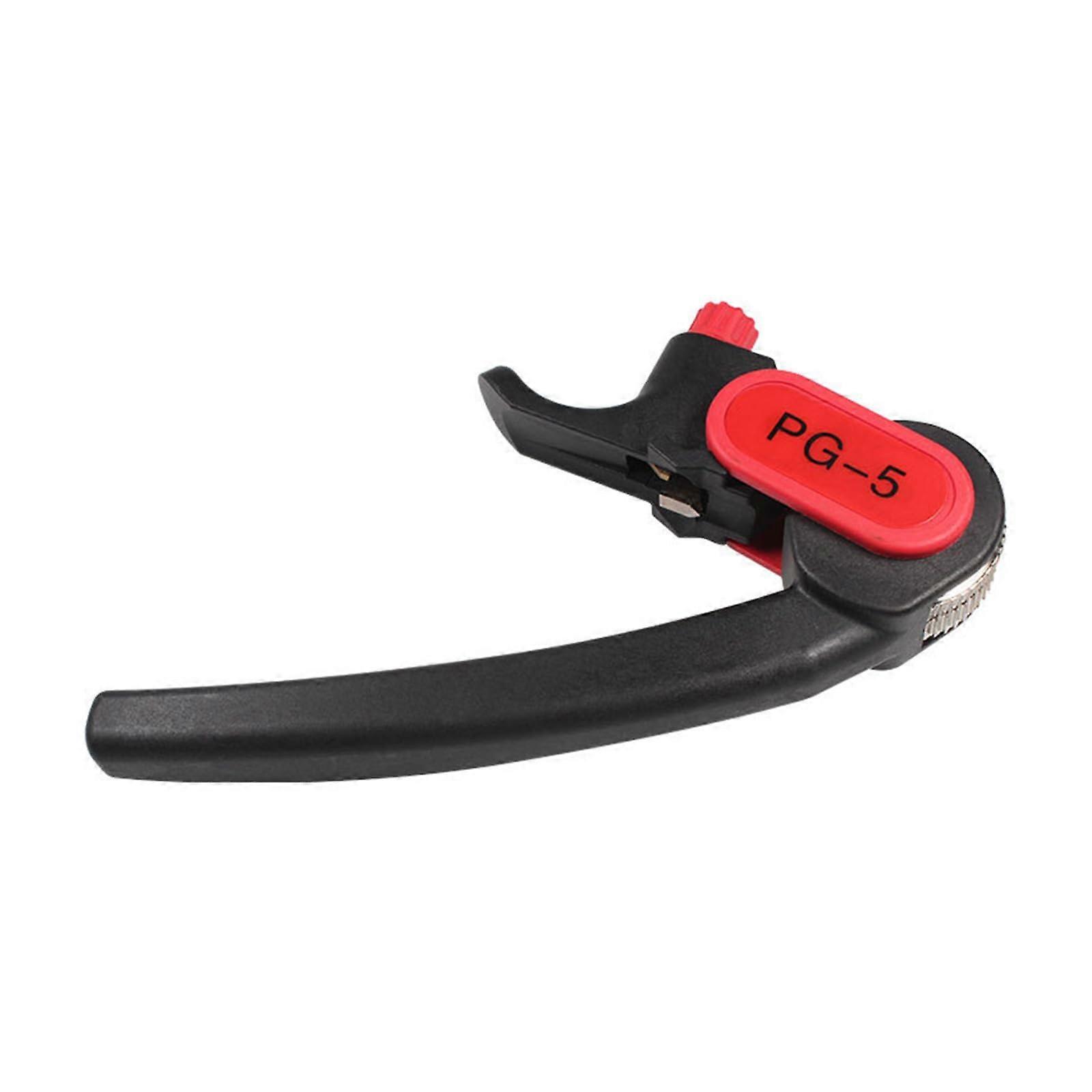 PG5 Stripper Cable Cutter with Ratchet Mechanism, 25mm Stripping Diameter, 0-5mm Depth for Round Cable Sheathing