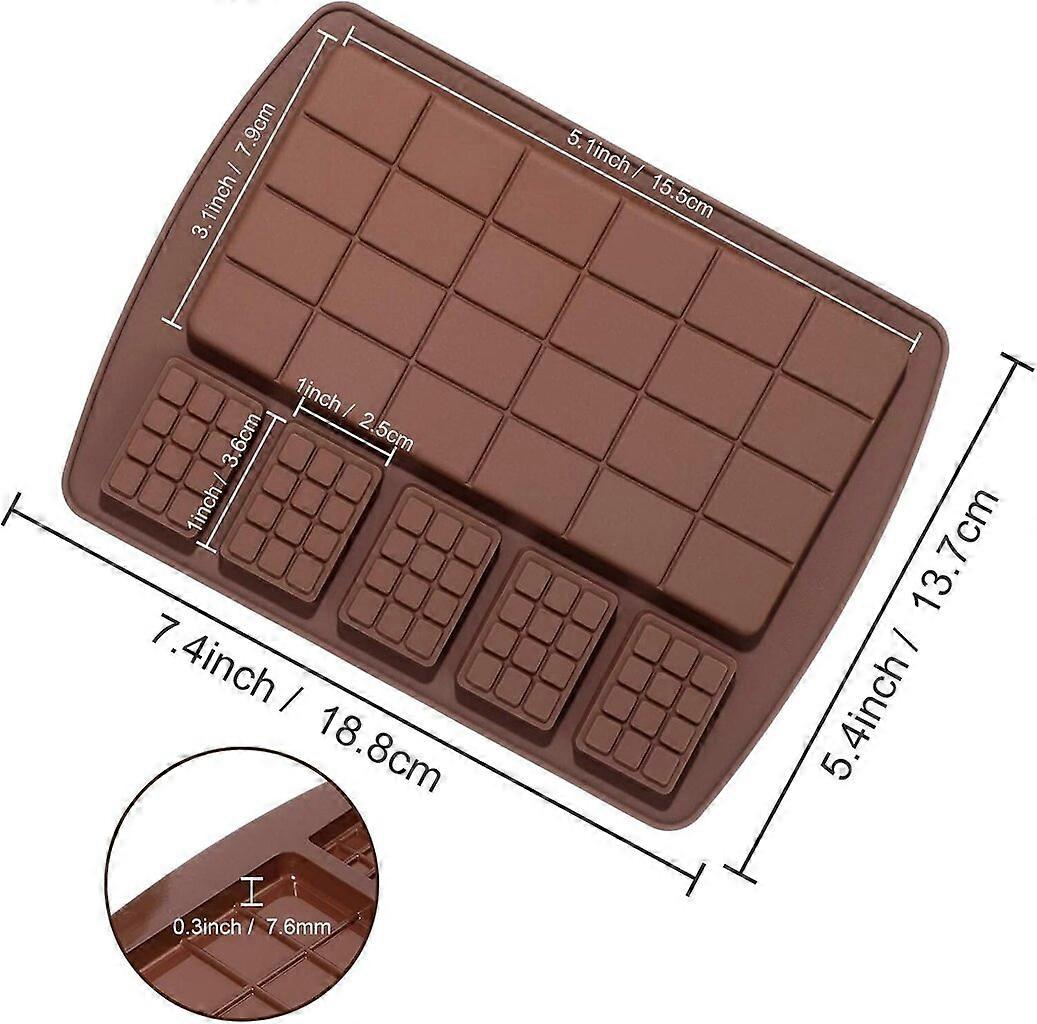 Silicone chocolate bar mold divided into candy mold