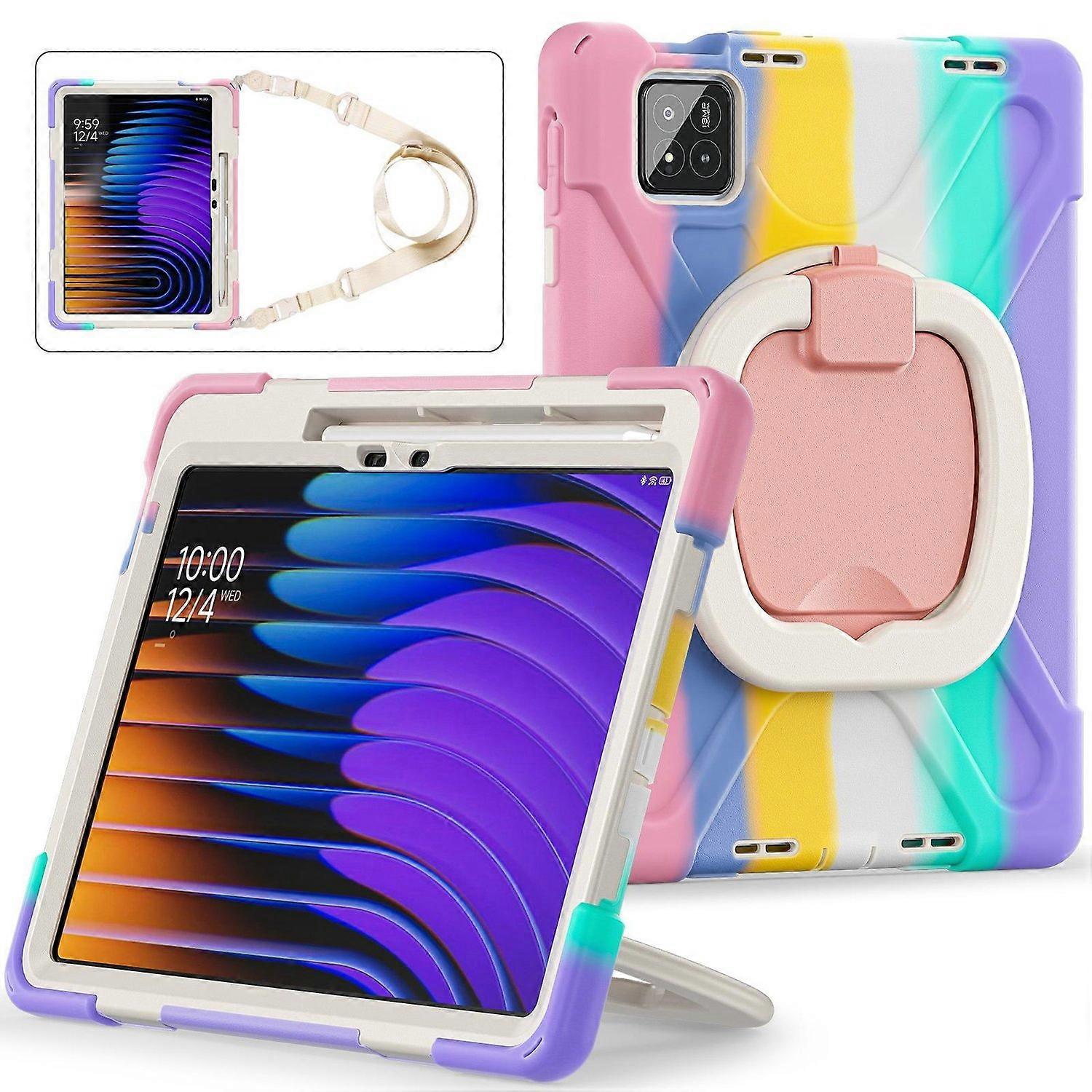 Θήκη ταμπλετών PC σιλικόνης για Xiaomi Pad 7 / 7 Pro - Πολύχρωμο ροζ