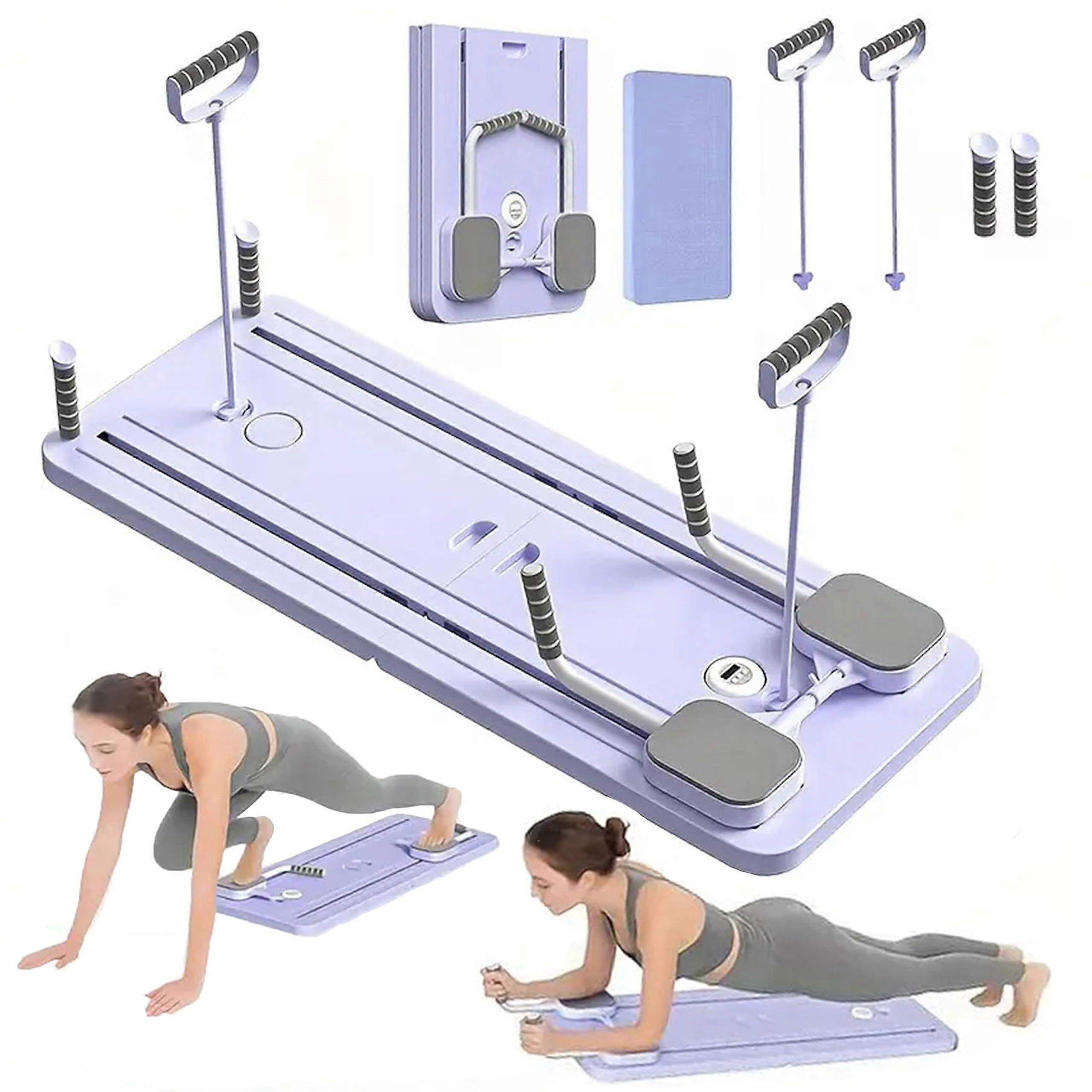 Foldable Ab Board, Adjustable Pilates Core Trainer for Home Gym, Portable