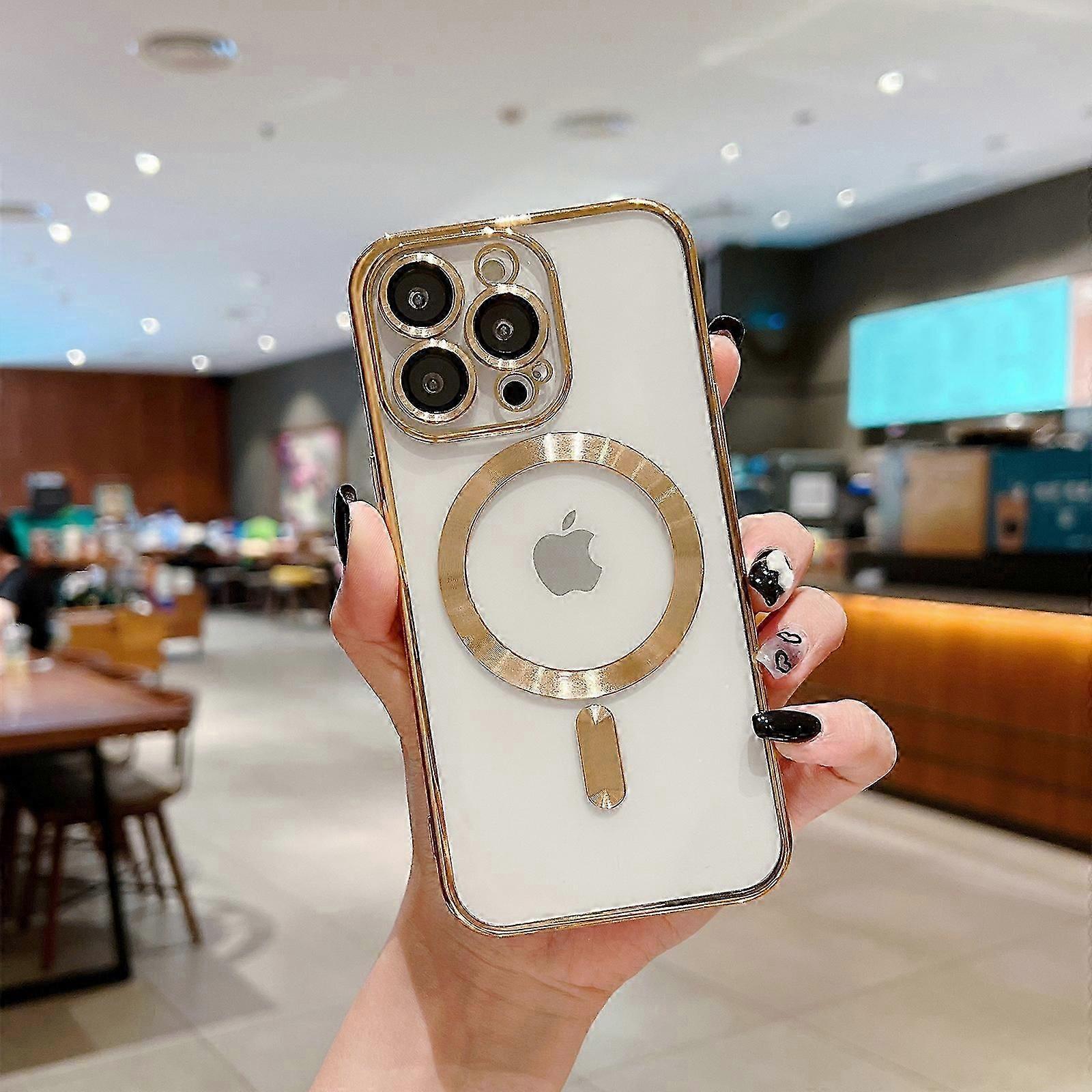for iPhone 15 Pro Max/ 15 Ultra Case with Integrated Camera Lens Protector, Compatible with MagSafe Crystal Clear Case