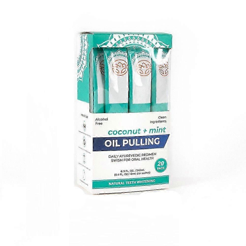 Huile de noix de coco, Bain de bouche à l’huile de menthe, Huile naturelle à la noix de coco et à l’huile de menthe poivrée, Soins bucco-dentaires, Gencives saines, Blanchiment des dents et Fresh B