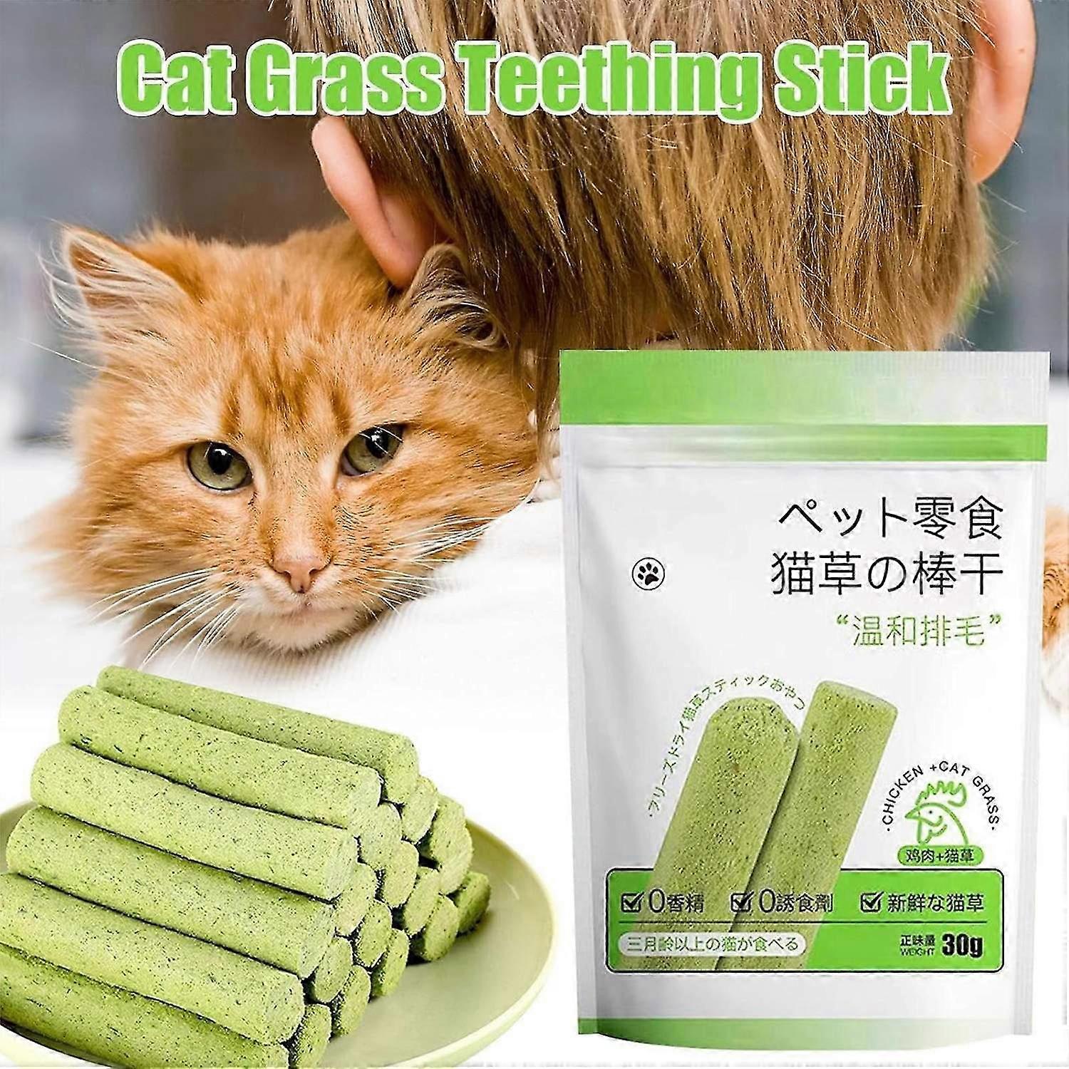Cat Grass Teething Stick, Cat Grass Chew Sticks, Cat Teeth Cleaning Cat Grass Stick, Grass Molar Rod