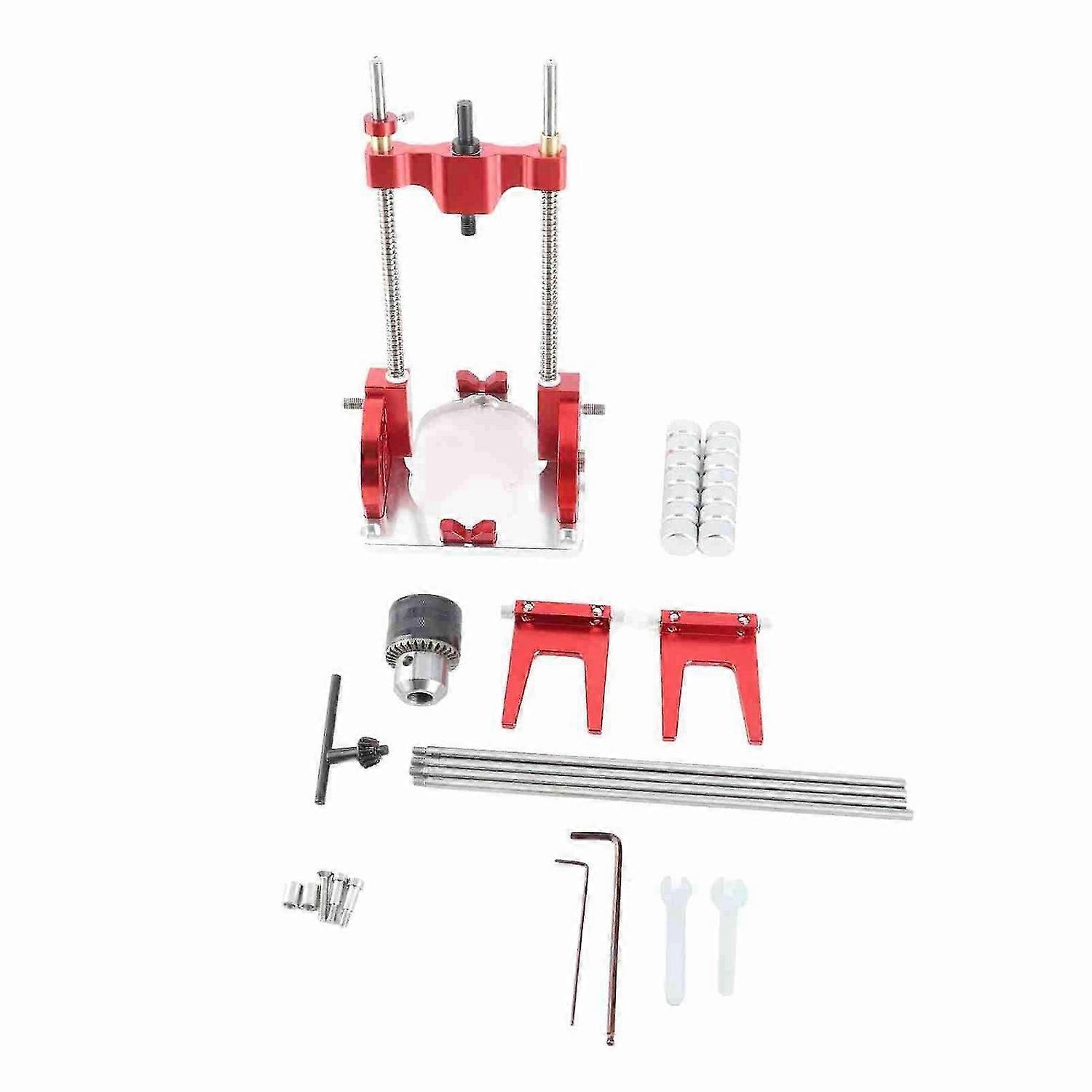 Drill Guide Locator Aluminum Alloy Adjustable Drilling Positioner Fixture for Woodworking