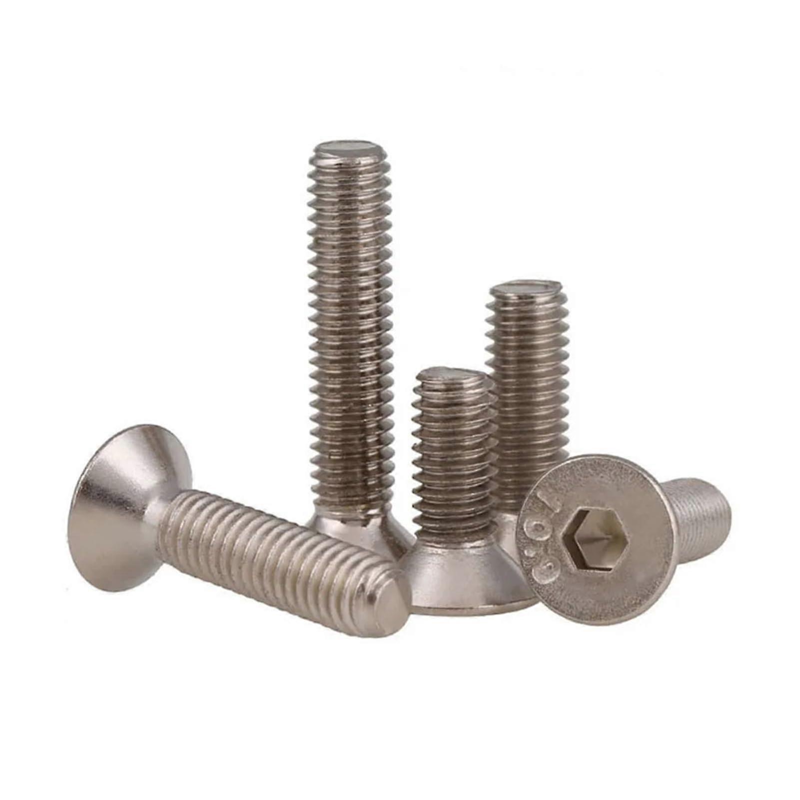 M3 M4 M5 M6 M8 10.9 Coated Countersunk Hexagon Socket Head Bolts Flat Head Allen Screws (M3x25, 20 Pieces)