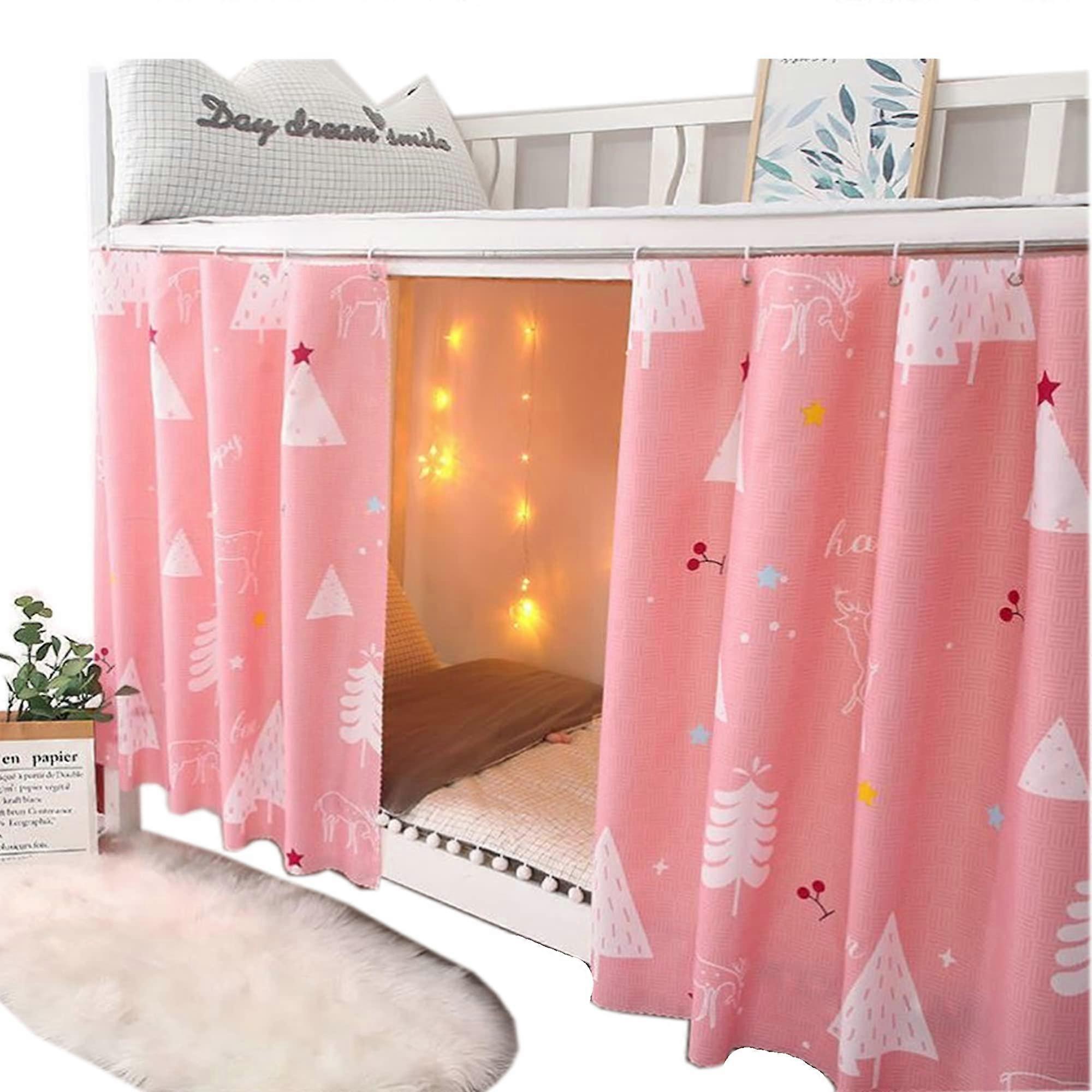 Bottom Bunk Bed Curtains - Fabric Bed Canopy Shade Nets, 2 Panels, 45.3 X 78.7 In, Dreamy Forest, For Single Bed