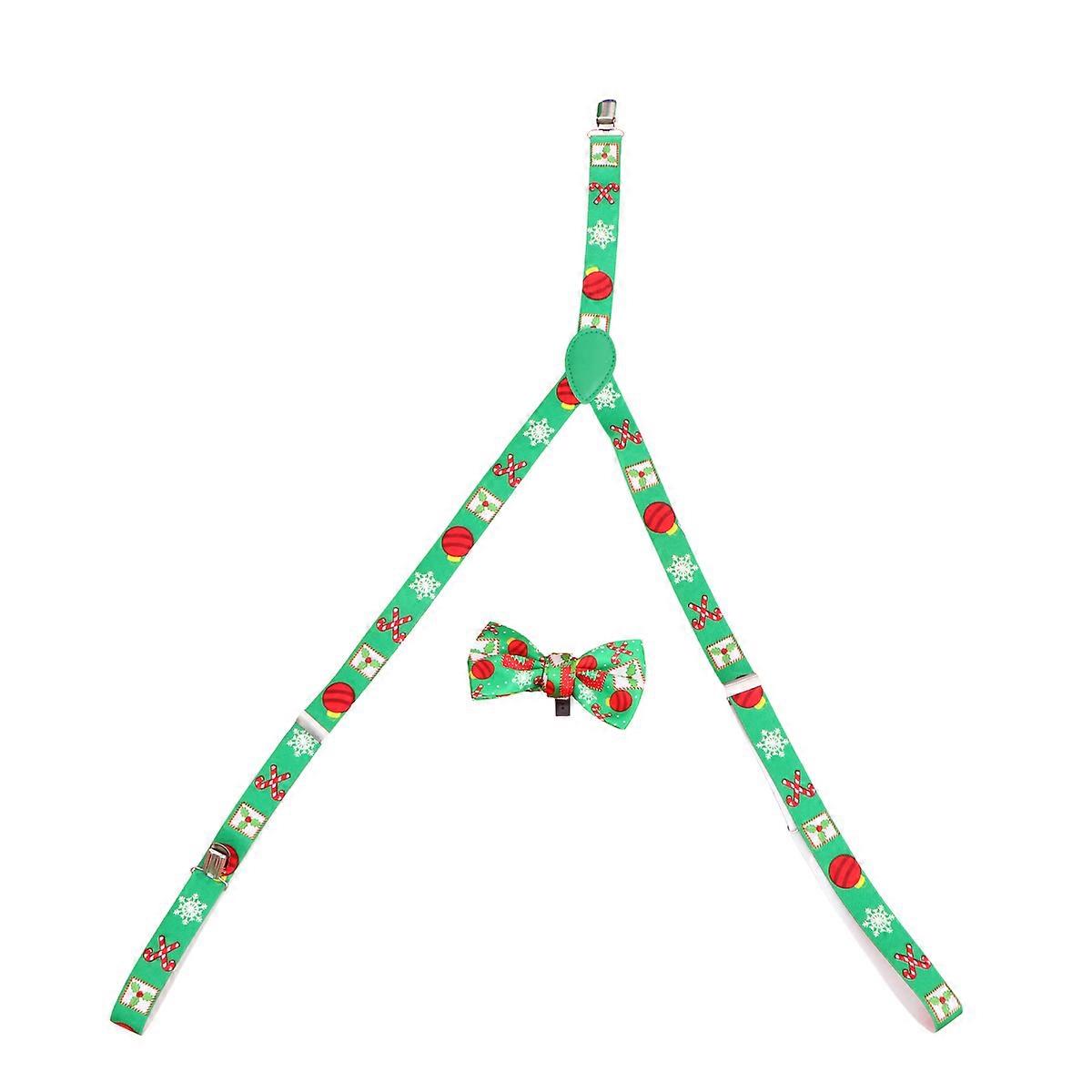 Fun Suspenders For Men With Bowtie Set Alloy Clips For Trousers Connection 1Set