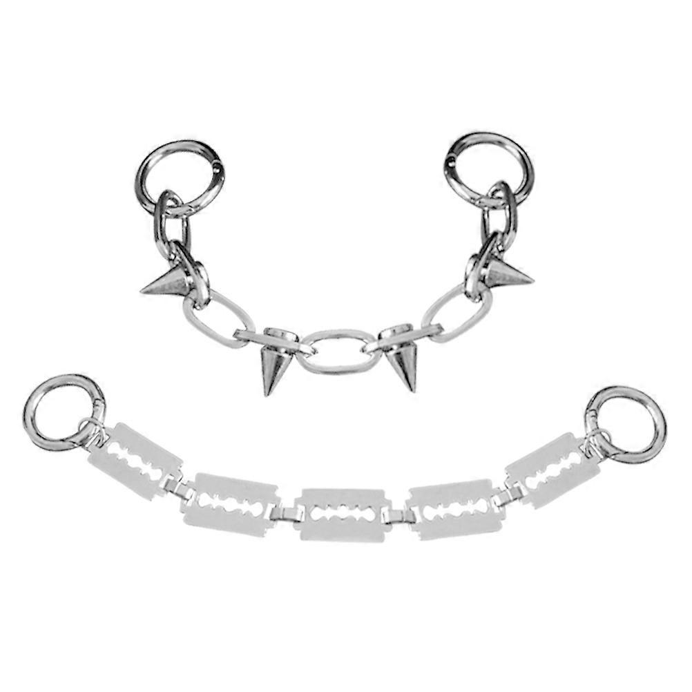 Shoe Accessories Chains Punk Style Stainless Steel Spikes Children Party Reusable 2Pcs