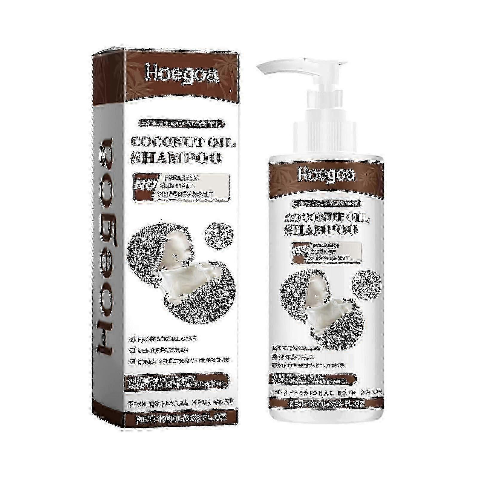 Le shampooing antipelliculaire à l’huile de noix de coco Hoegoa nettoie et masse le cuir chevelu pour éliminer les pellicules, nourrit les cheveux, renforce les cheveux et rend les cheveux moelleux