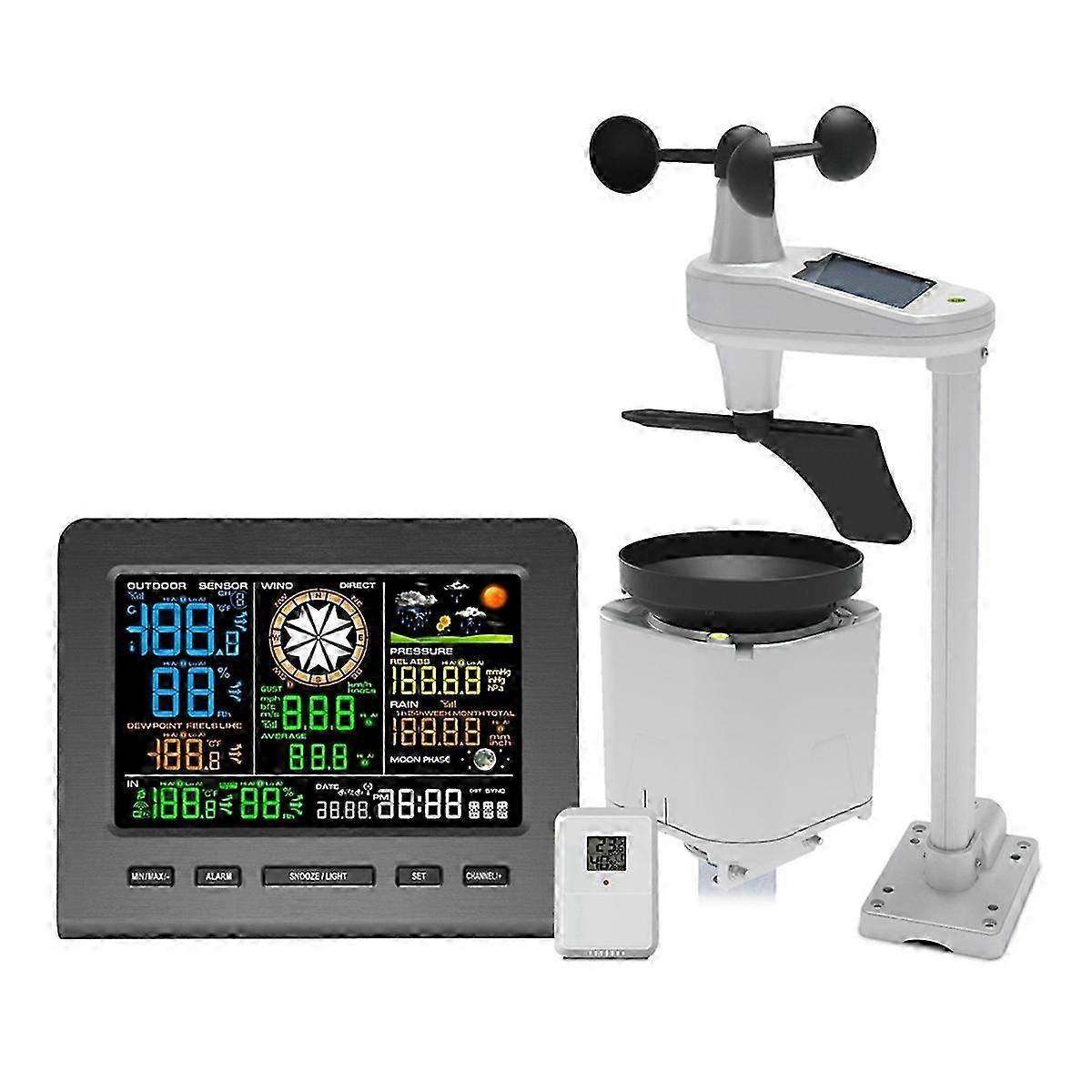Wi-fi Weather Station With Remote Monitoring Display Wind Speed Weather Temperature Humidity Data Au Plug