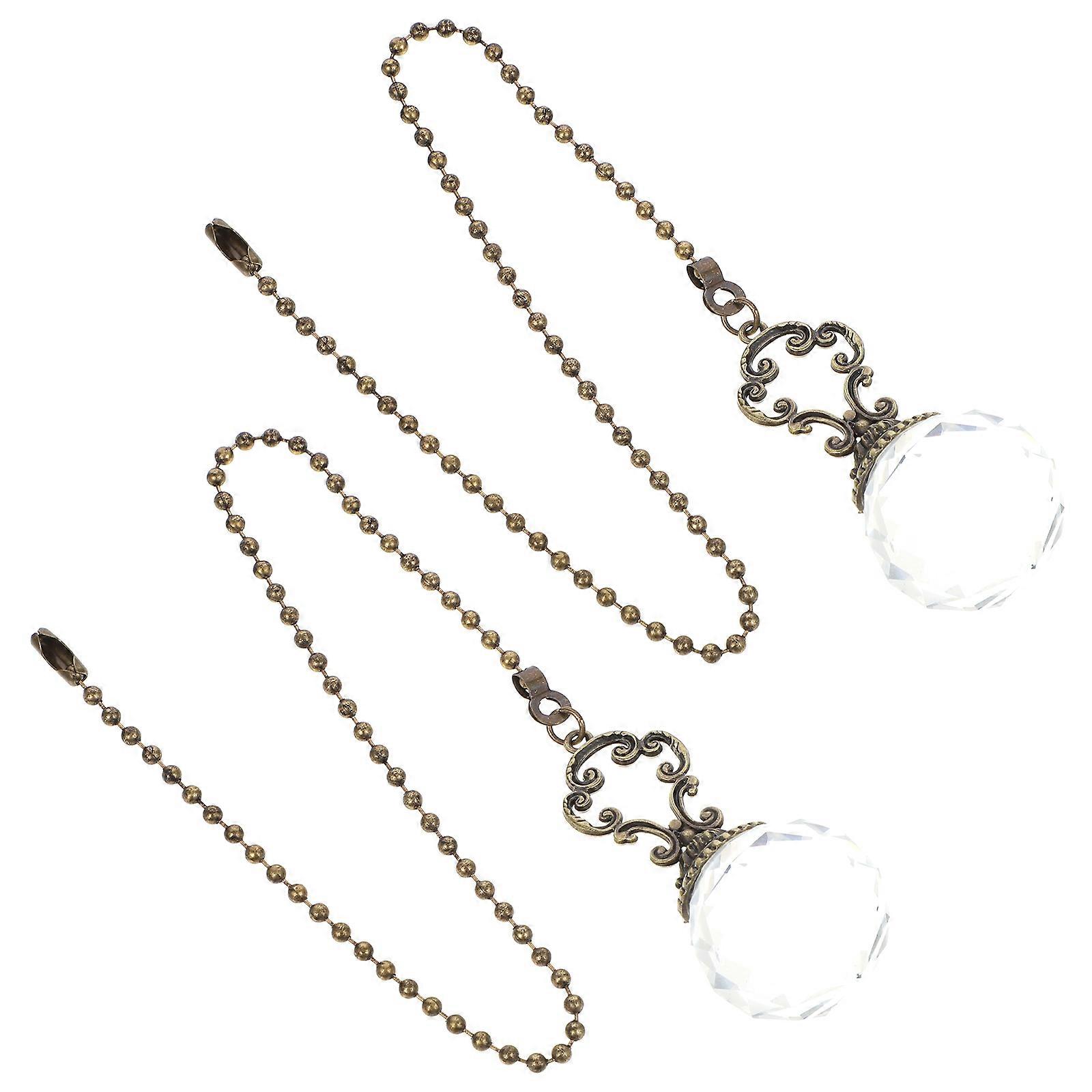 Lamp Pull Chain Extension Ceiling Fan Cord Extension Chain Classic Design Crystal Pendant Pull Chain Workshop Store 2Pcs
