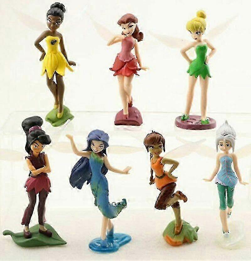 7 Pcs/set Tinkerbell Tinker Bell Fairy Action Stand Action Figures Xma