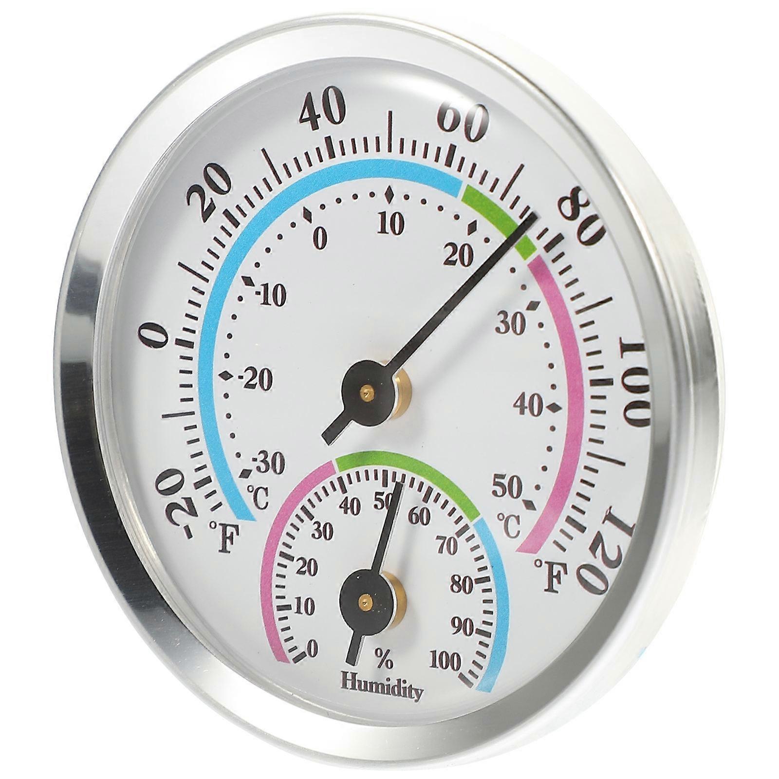 Hanging Digital Psychrograph Indoor Room Thermometer Humidity Measurement Garden Use Silver 2.2×2.2×0.4in 1Pack