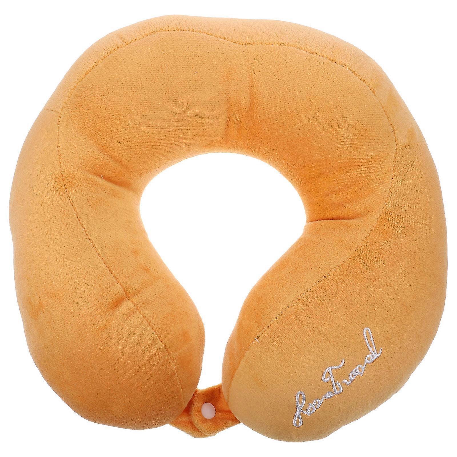 Travel Neck Pillow U Shape Pillow Ergonomic Design Yellow 26X27X10CM Prevent Head Dropping Forward 1Pc