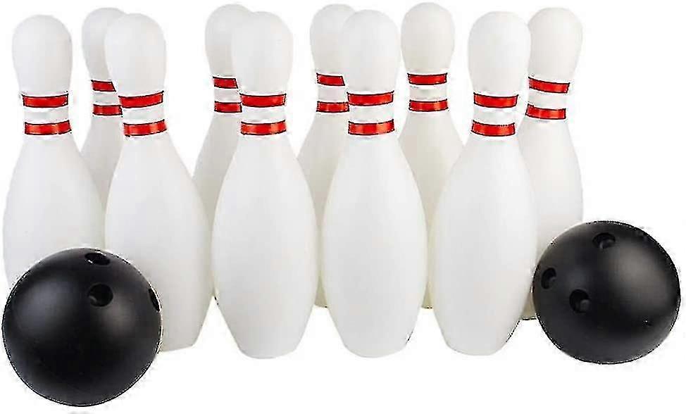 10x Bowling Set Skittles Game With 2 Balls Educational Toys For Children - As