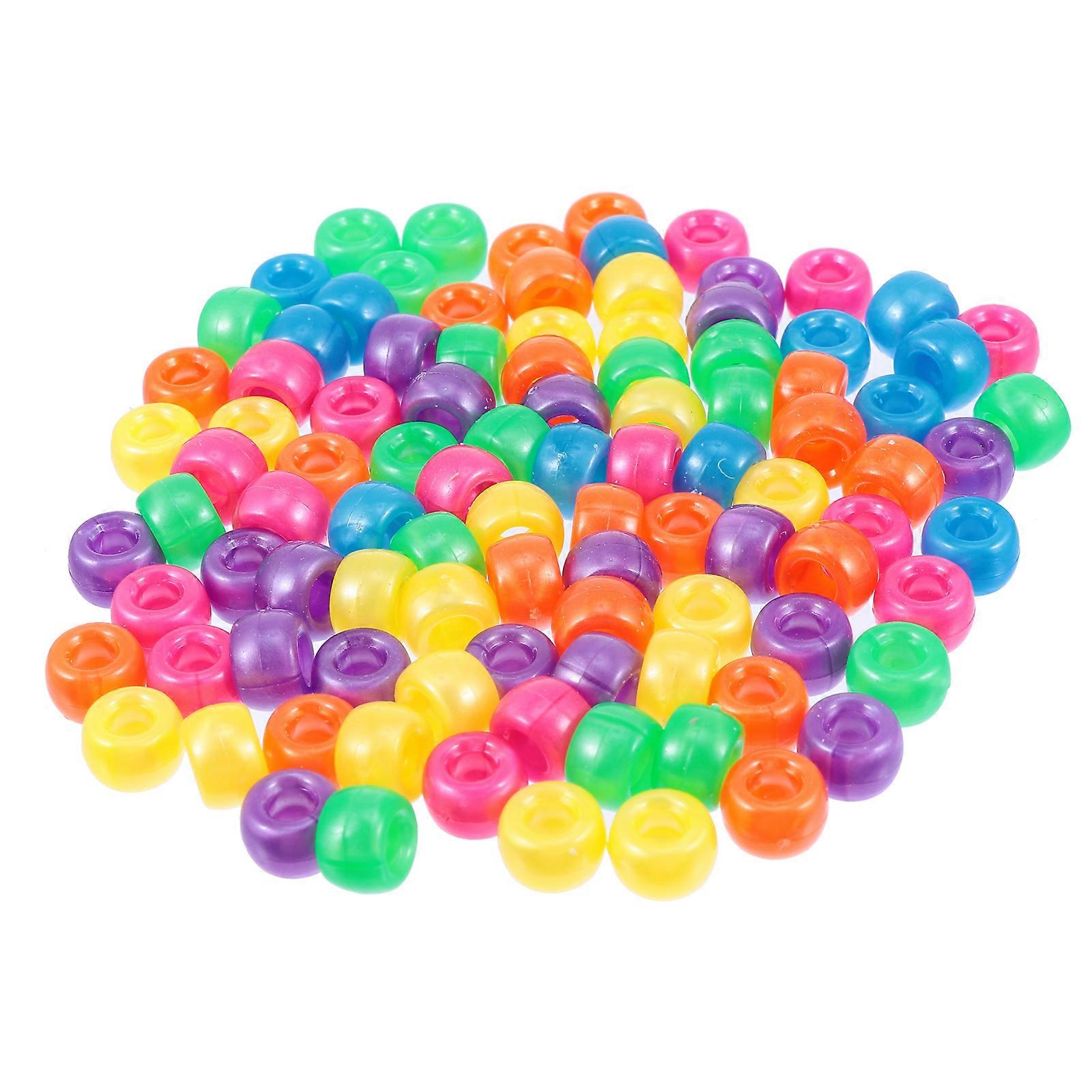 Barrel Beads 1000Pcs Acrylic Assorted Color for DIY Use Beads with Holes Unique Elegance