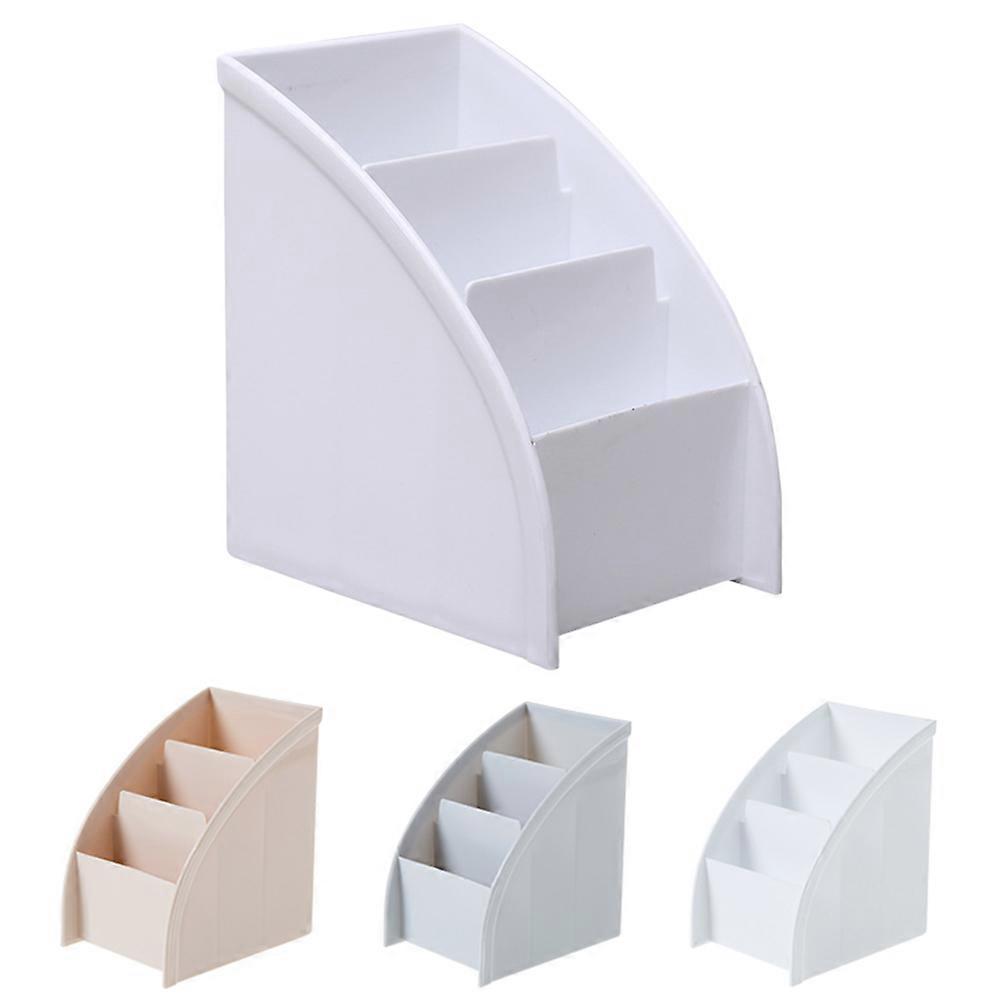 Dressing Table Storage Boxes Three Lattices Cosmetic Box for Bedroom White 1Set Organizing