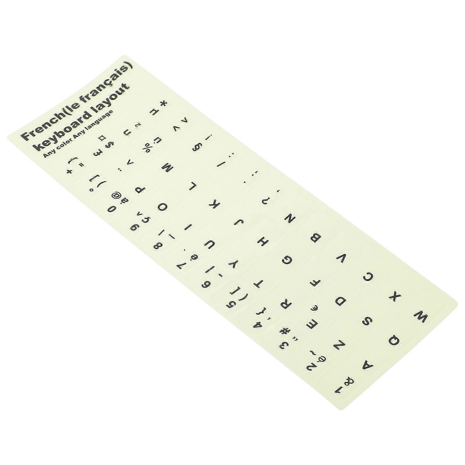 French Keyboard Stickers Laptop Keyboard Stickers Language Switching Wear Protection Assorted Color 1 Sheet