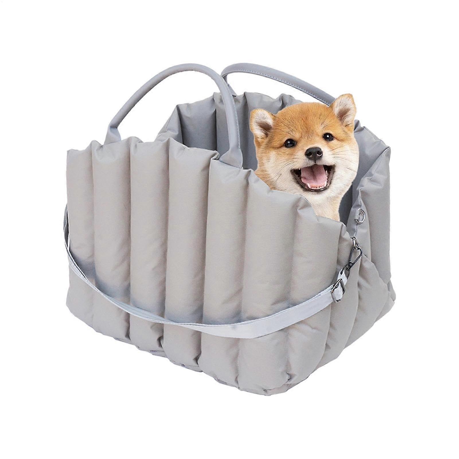 Pet Carrier Bag for Small and Medium Animals, Large Portable Tote for Cats and Dogs, Gray Travel Carrier with Easy Access